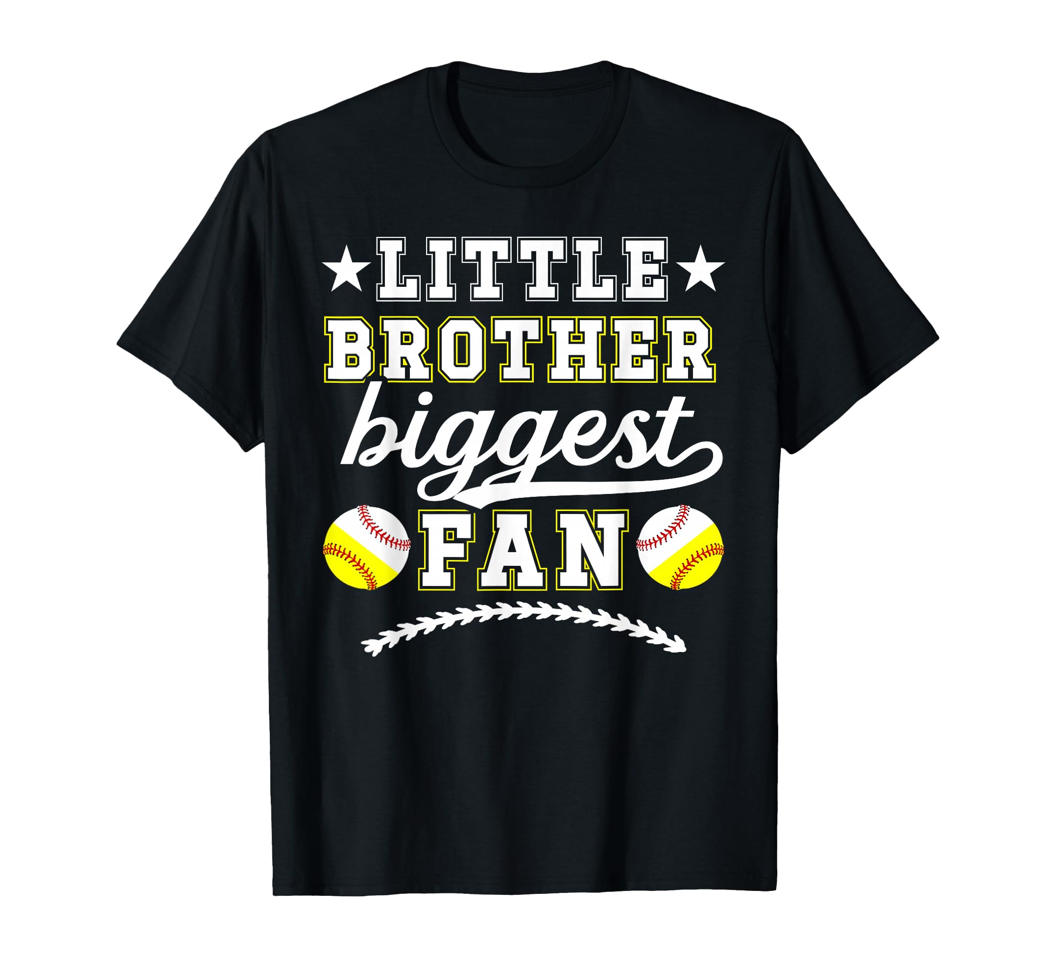 Little Brother Biggest Fan Softball T-Shirt - Minimalist Print Unisex - T-Shirt, Sweatshirt, Hoodie