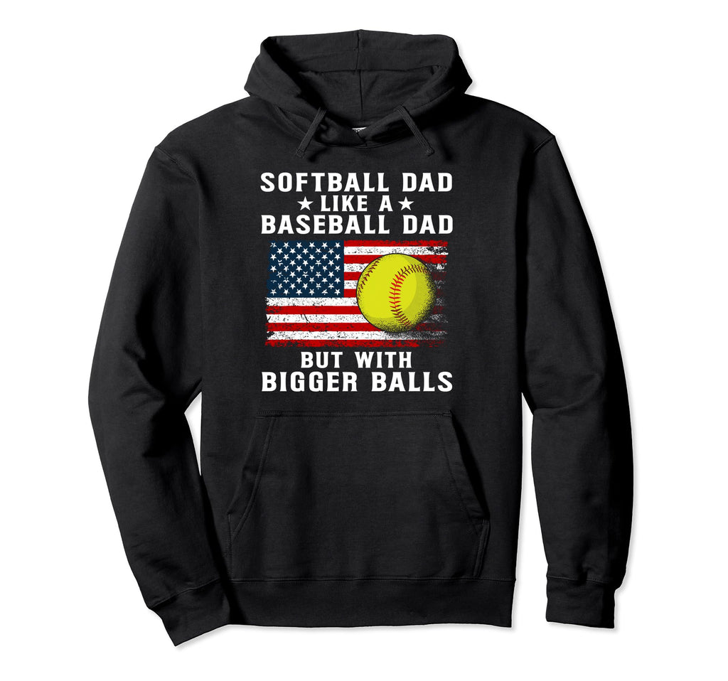 Mens Patriotic Softball Dad Like Hoodie - Minimalist Print for Adults - T-Shirt, Sweatshirt, Hoodie