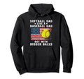 Mens Patriotic Softball Dad Like Hoodie - Minimalist Print for Adults - T-Shirt, Sweatshirt, Hoodie