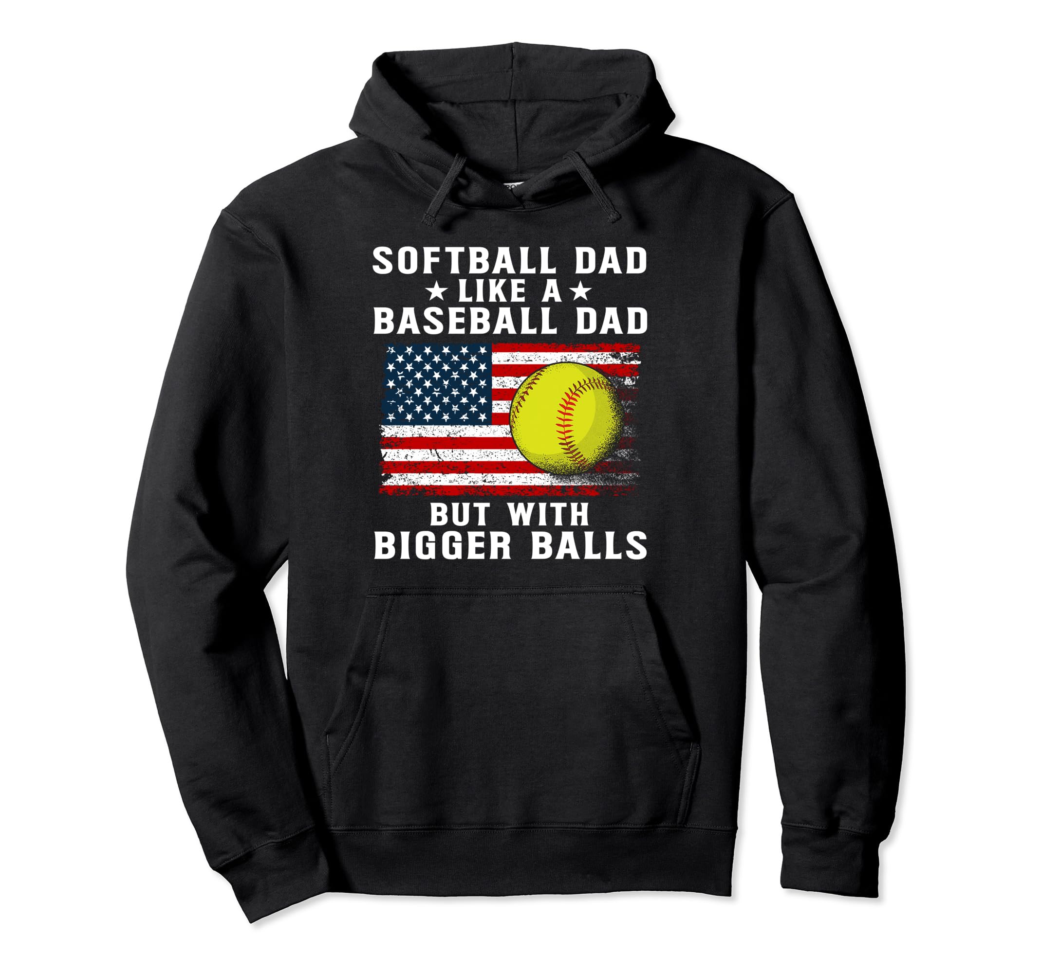 Mens Patriotic Softball Dad Like Hoodie - Minimalist Print for Adults - T-Shirt, Sweatshirt, Hoodie