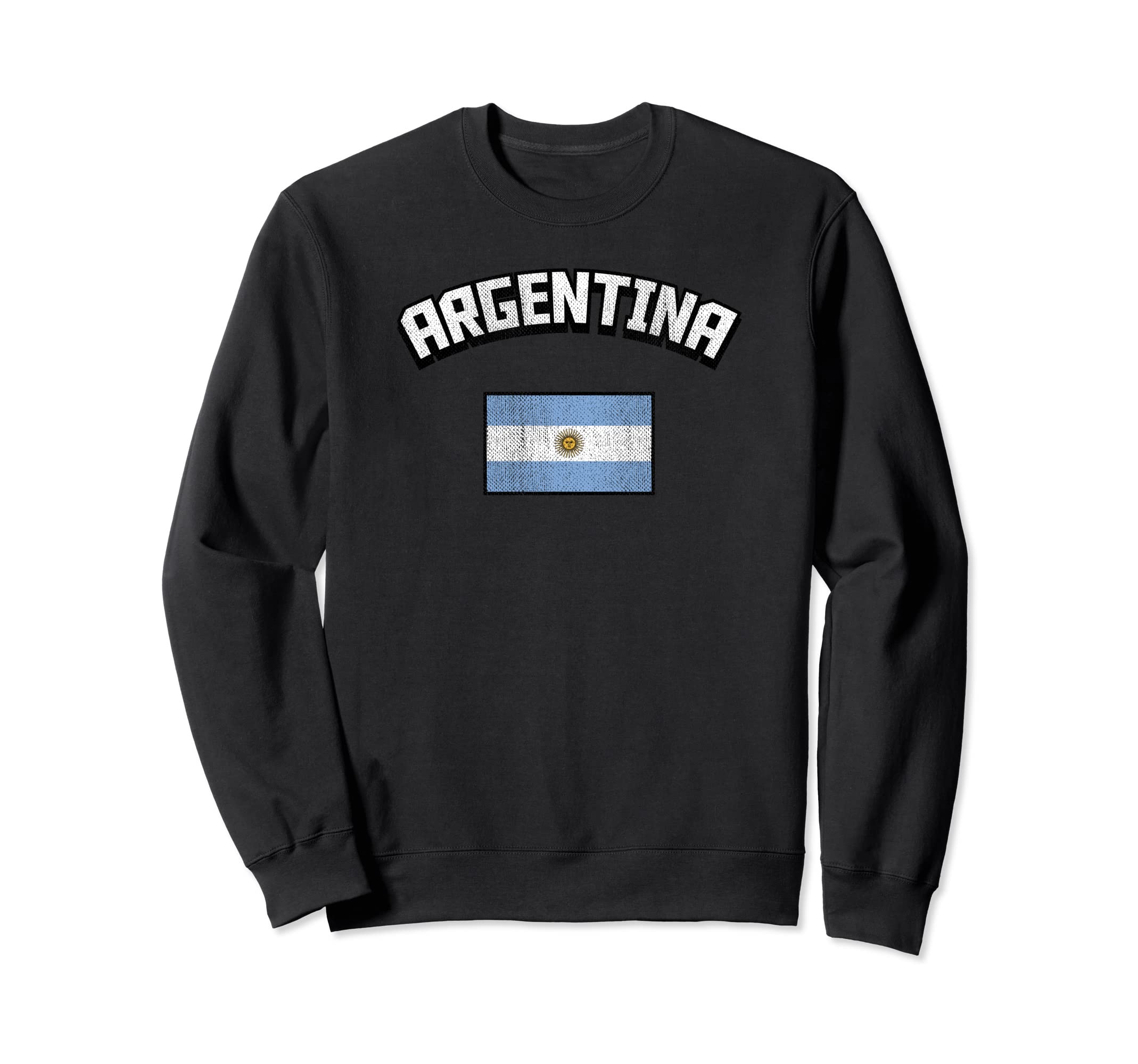 Argentina Flag Distressed Sweatshirt - Casual Everyday Wear Men Women - T-Shirt, Sweatshirt, Hoodie