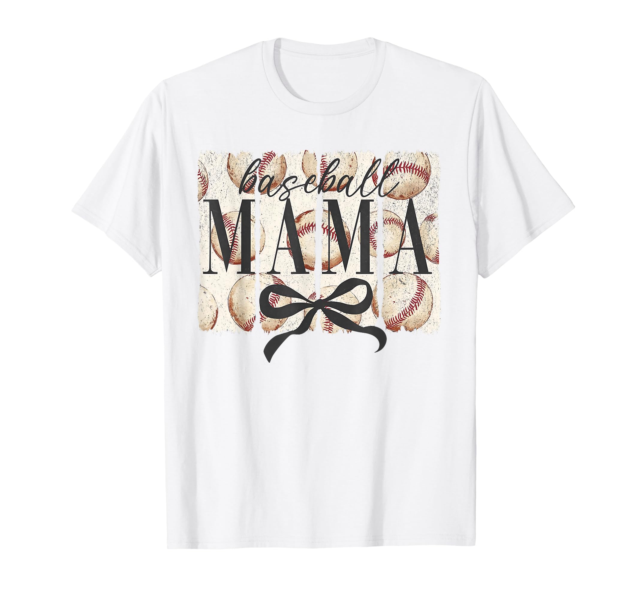 Baseball Mama Mom Coquette Bow Happy T-Shirt - Novelty Apparel Men Women - T-Shirt, Sweatshirt, Hoodie