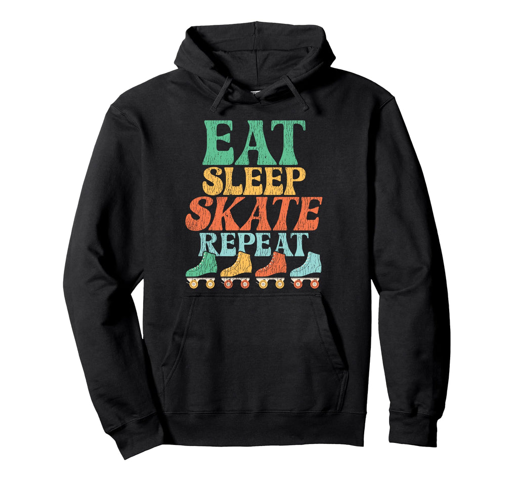 Roller Skating Skate 1970S Eat Sleep Hoodie - Casual Everyday Wear Unisex - T-Shirt, Sweatshirt, Hoodie