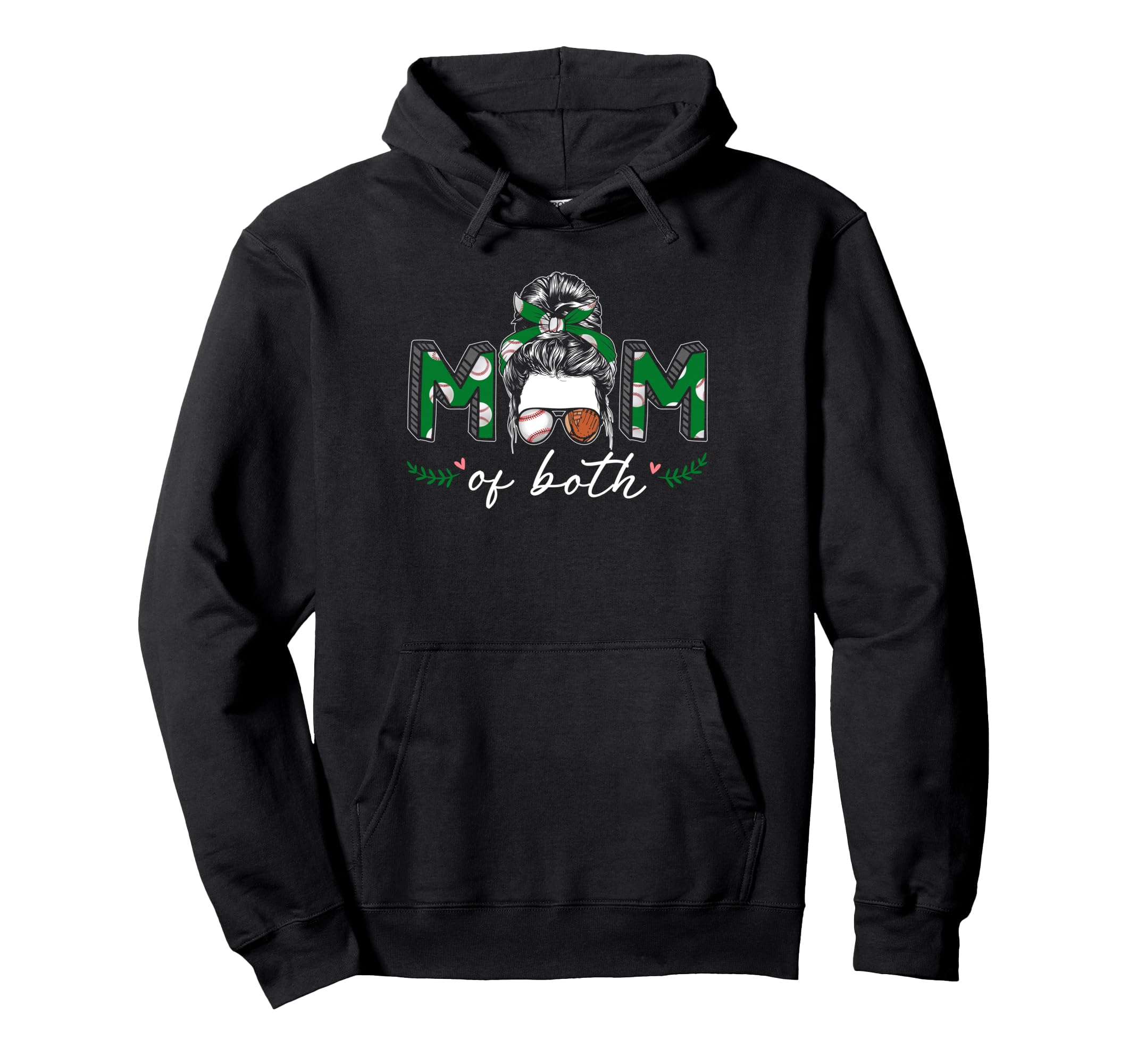 Mom Both Game Day Baseball Softball Hoodie - Casual Everyday Wear Unisex - T-Shirt, Sweatshirt, Hoodie