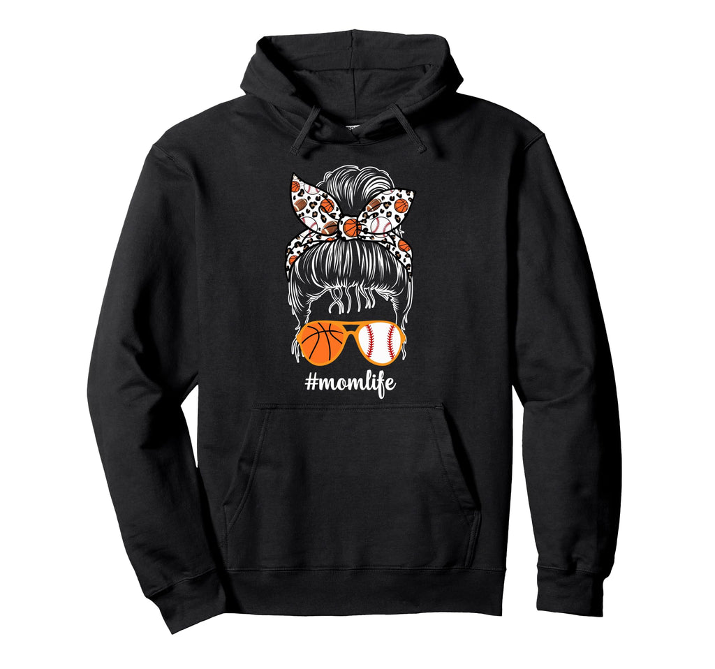 Mom Life Ballers Baseball Hoodie - Casual Everyday Wear Men Women - T-Shirt, Sweatshirt, Hoodie