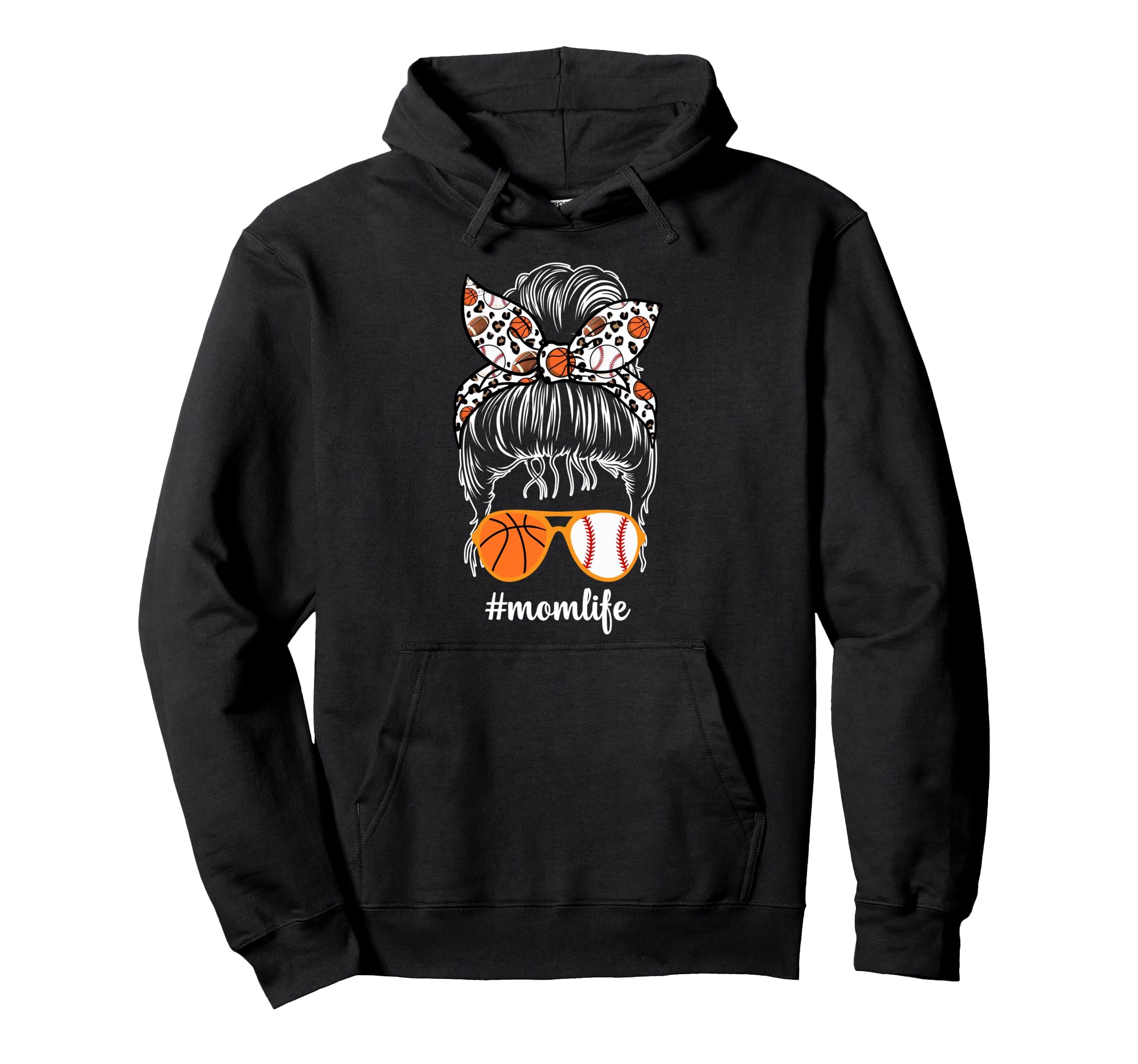 Mom Life Ballers Baseball Hoodie - Casual Everyday Wear Men Women - T-Shirt, Sweatshirt, Hoodie