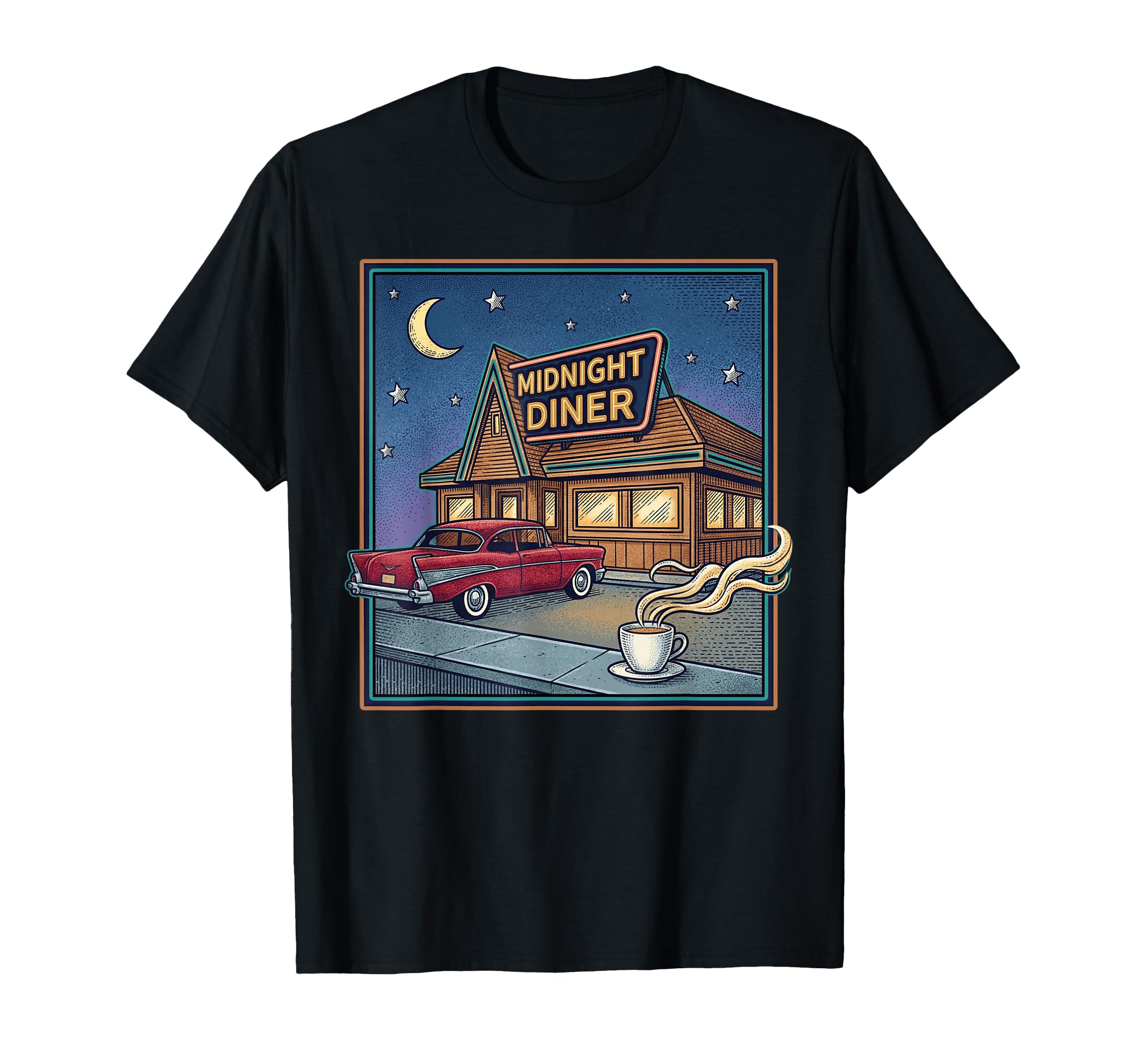 Midnight Diner 50S Car Coffee Lovers T-Shirt - Graphic Print Men Women - T-Shirt, Sweatshirt, Hoodie
