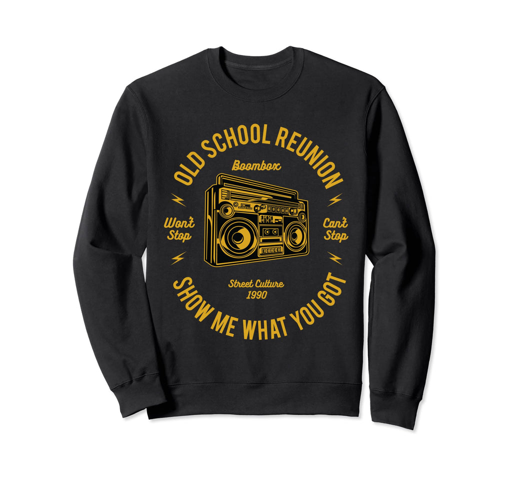 Dj Hip Hop Old School Boombox Rap Sweatshirt - Novelty Apparel Unisex - T-Shirt, Sweatshirt, Hoodie