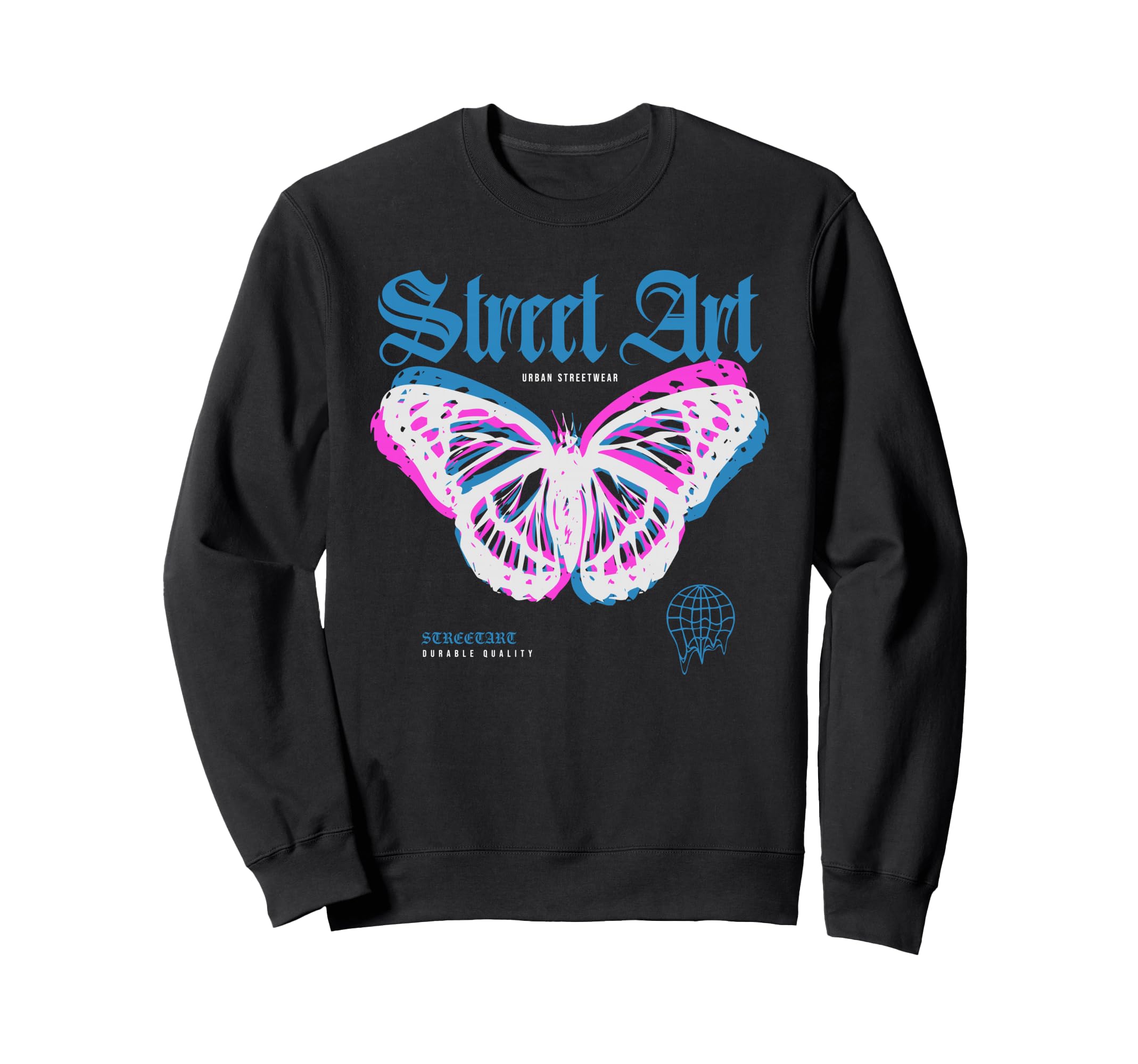Butterfly Street Art Y2K Grunge Sweatshirt - Streetwear Style Unisex - T-Shirt, Sweatshirt, Hoodie