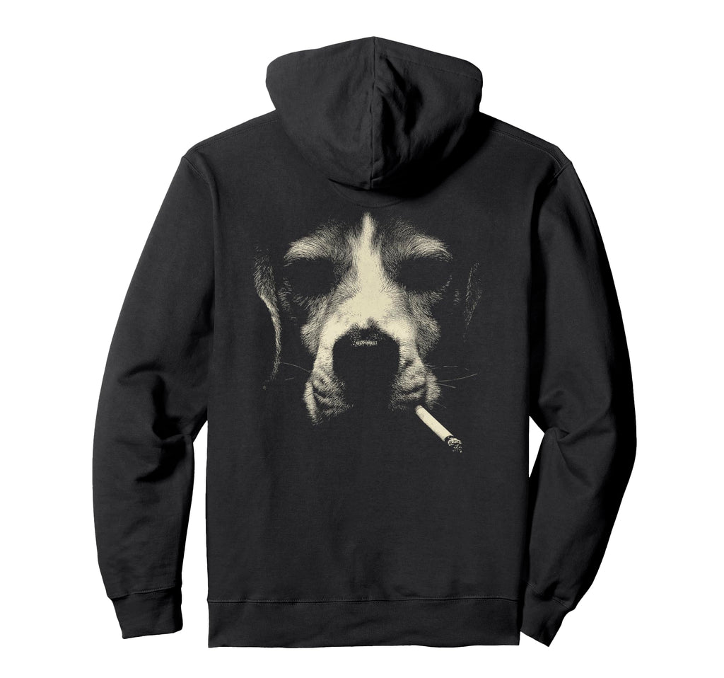 Beagle Smoking Cigarette Grunge Meme 90S Hoodie - Minimalist Print Unisex - T-Shirt, Sweatshirt, Hoodie