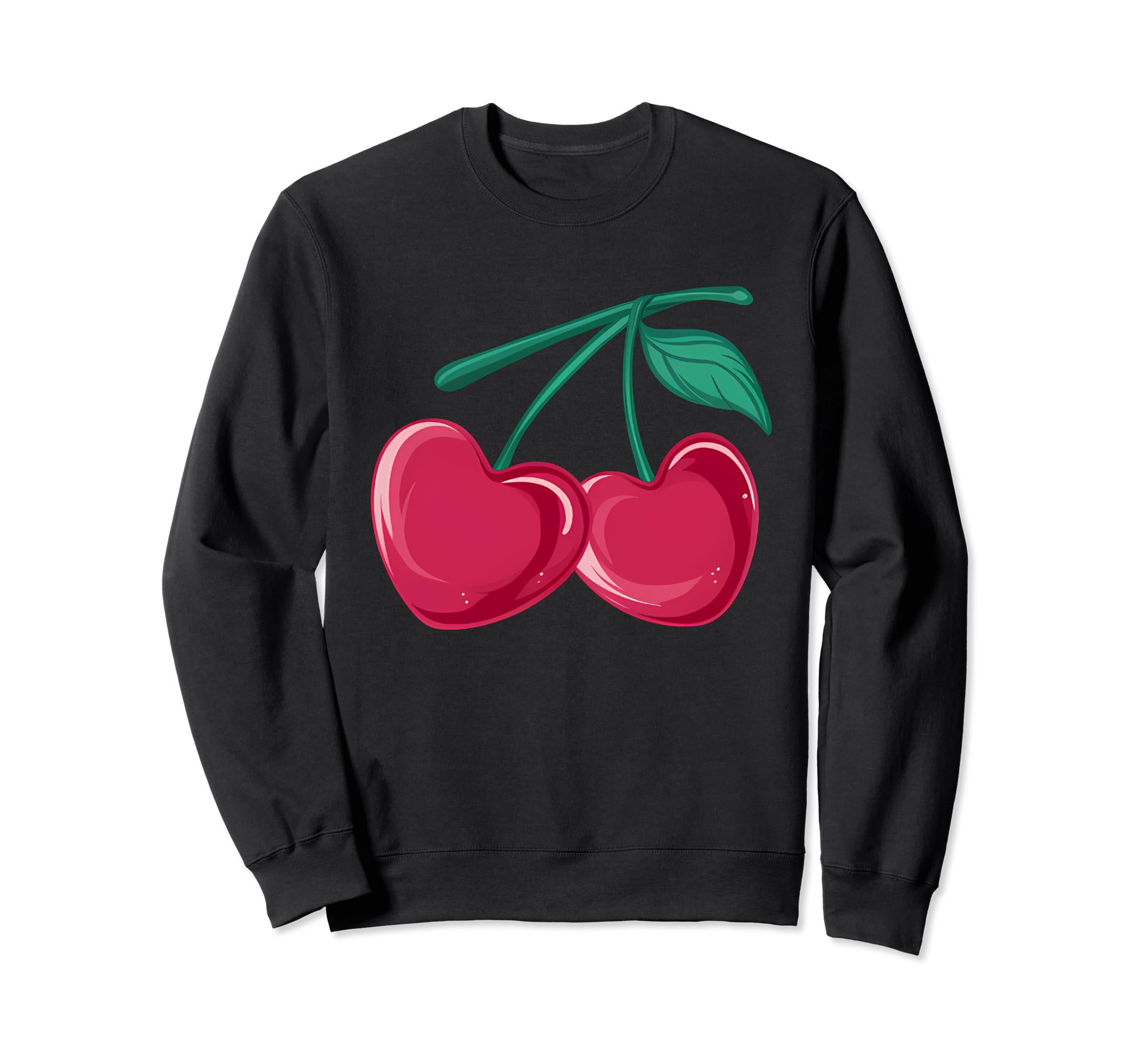 Cherry Heart Shape Red Aesthetic Sweatshirt - Trendy Graphic Unisex - T-Shirt, Sweatshirt, Hoodie