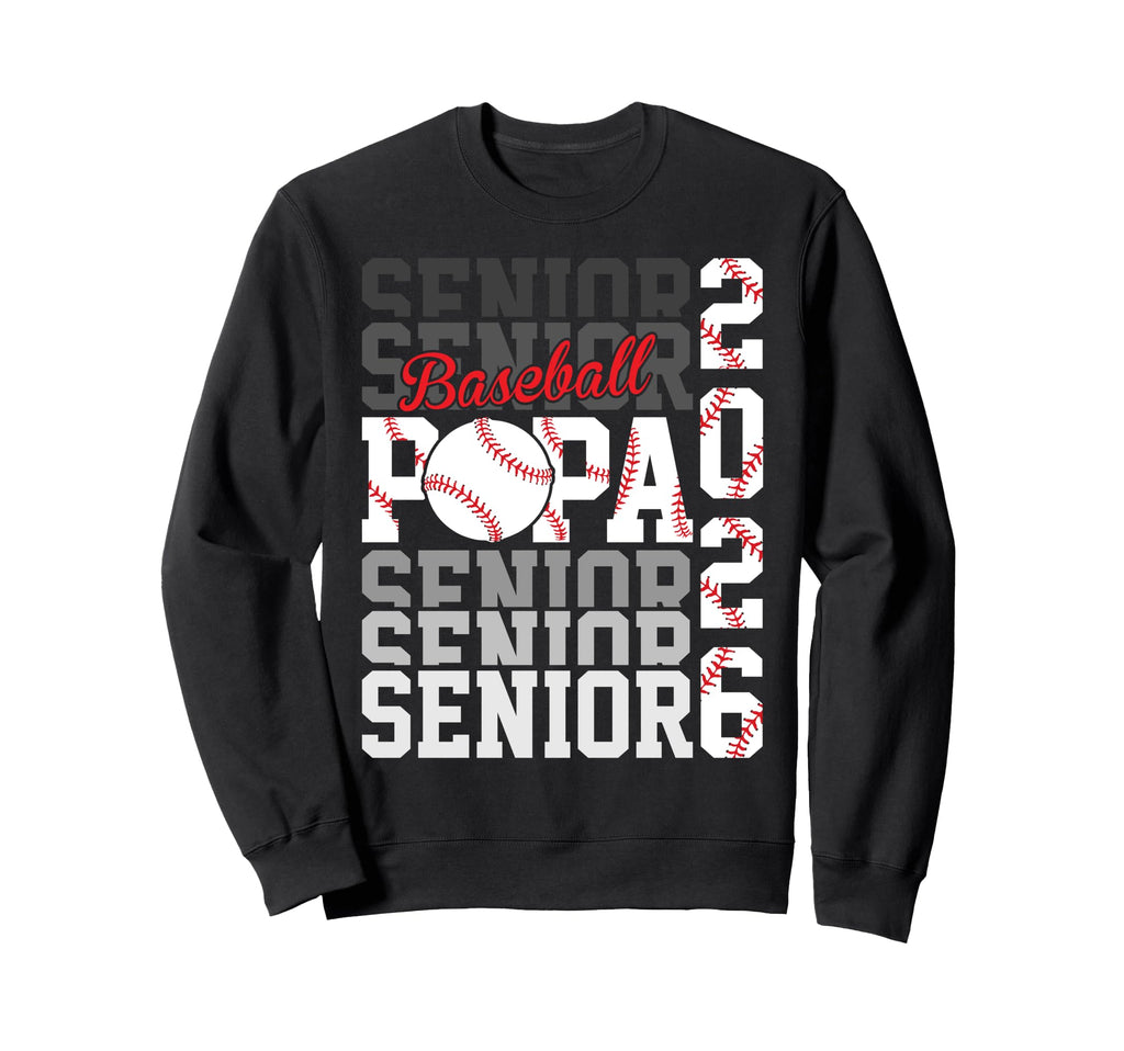2026 Baseball Senior Papa Graduation Sweatshirt - Custom Art Print Unisex - T-Shirt, Sweatshirt, Hoodie