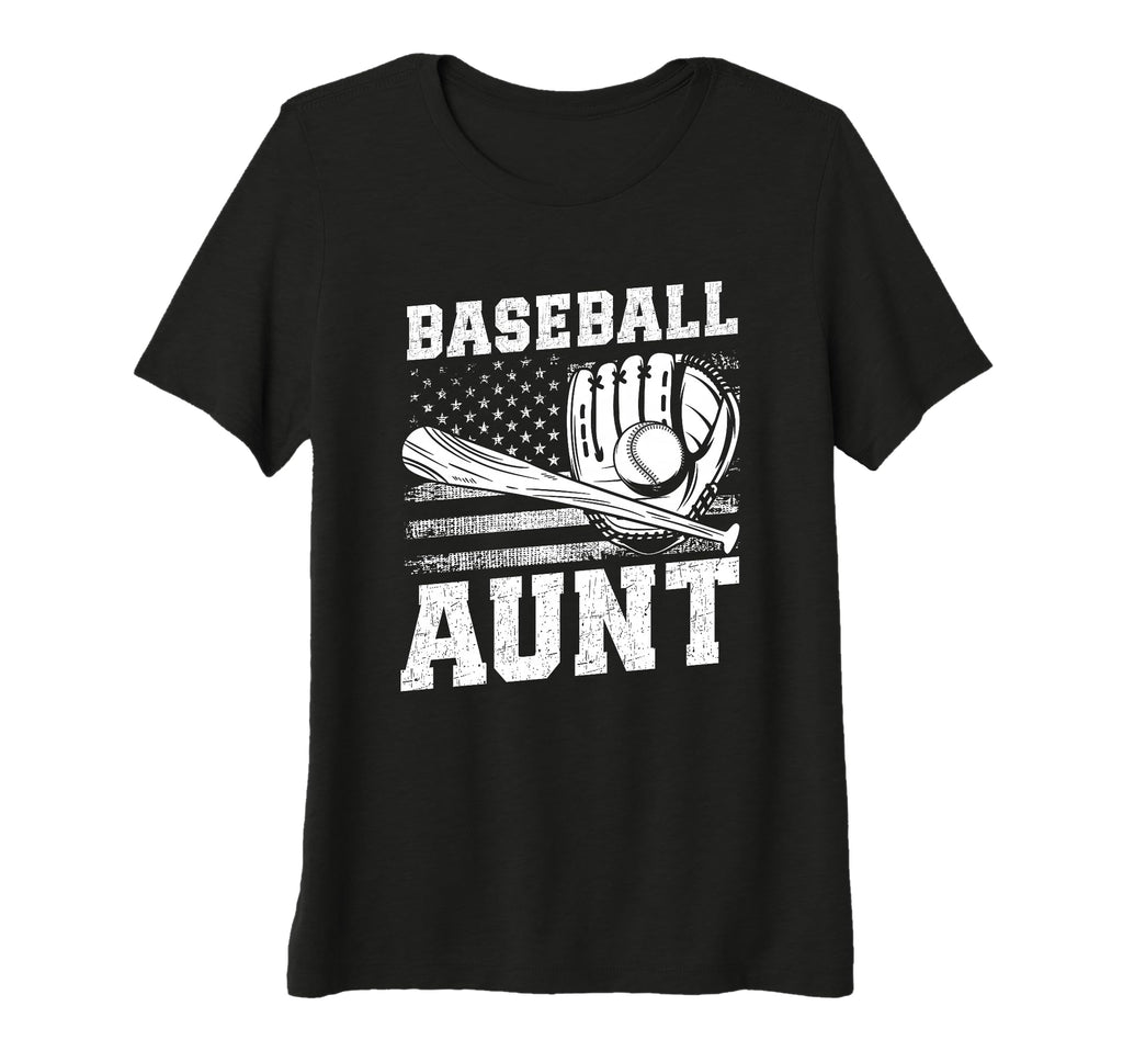 Womens Baseball Aunt Tri Blend T-Shirt - Custom Art Print for Adults - T-Shirt, Sweatshirt, Hoodie