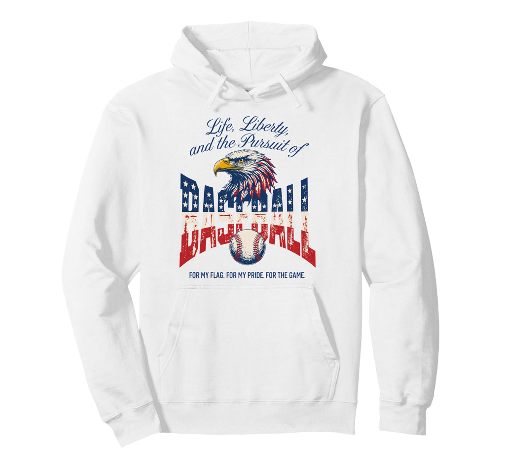 American Baseball Flag Proud Baseball Hoodie - Aesthetic Graphic Unisex - T-Shirt, Sweatshirt, Hoodie