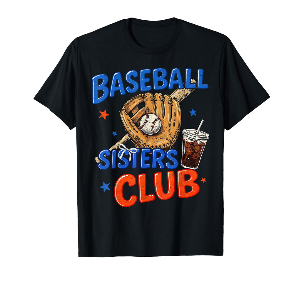 Baseball Sisters Club Coquette Bow Game Day T-Shirt - Graphic Print Unisex - T-Shirt, Sweatshirt, Hoodie
