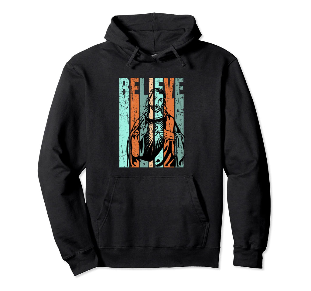 Jesus Faith Worship Distressed Hoodie - Custom Art Print Men Women - T-Shirt, Sweatshirt, Hoodie