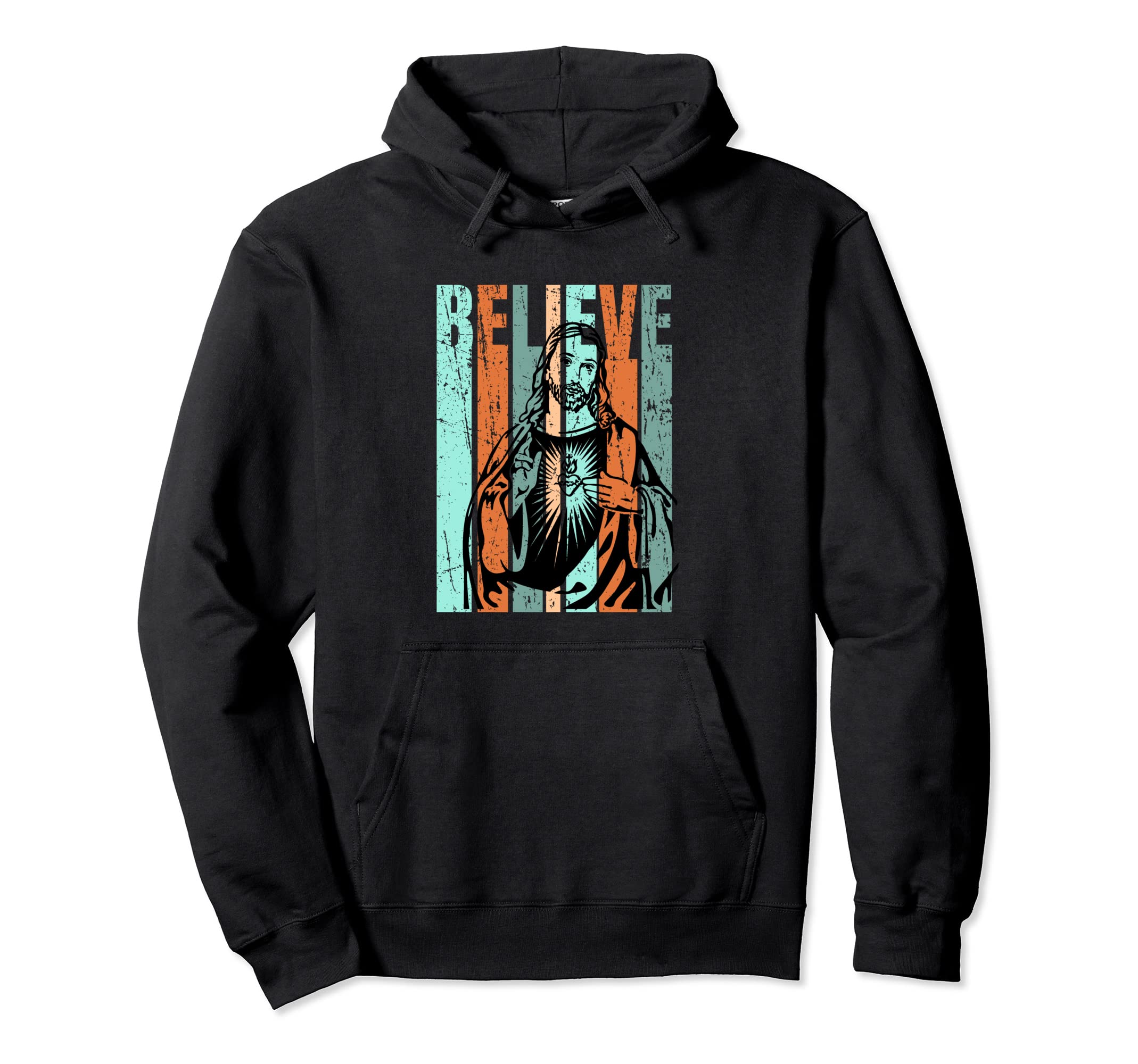 Jesus Faith Worship Distressed Hoodie - Custom Art Print Men Women - T-Shirt, Sweatshirt, Hoodie