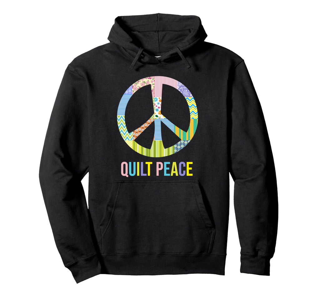 Patchwork Peace Symbol Hoodie - Streetwear Style Men Women - T-Shirt, Sweatshirt, Hoodie