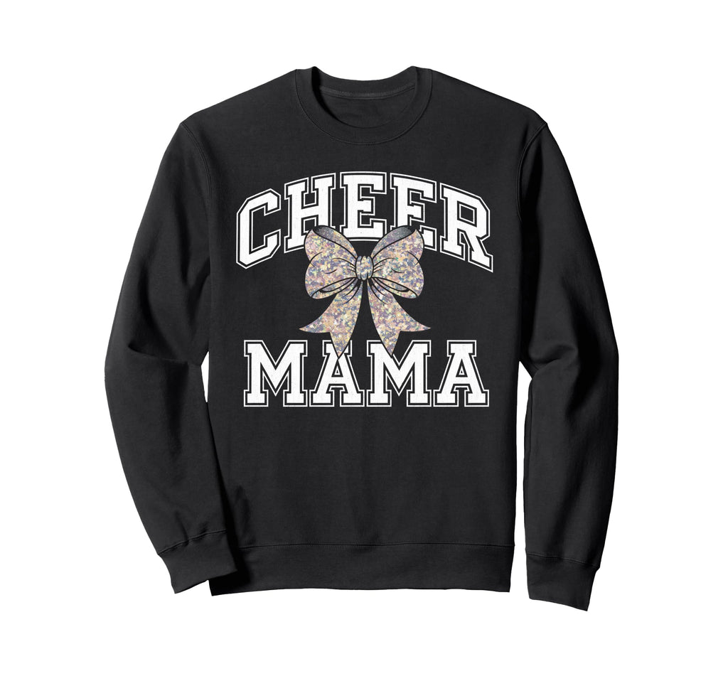 Cheer Mom Mother Bow Cheerleader Game Sweatshirt - Unique Graphic Unisex - T-Shirt, Sweatshirt, Hoodie
