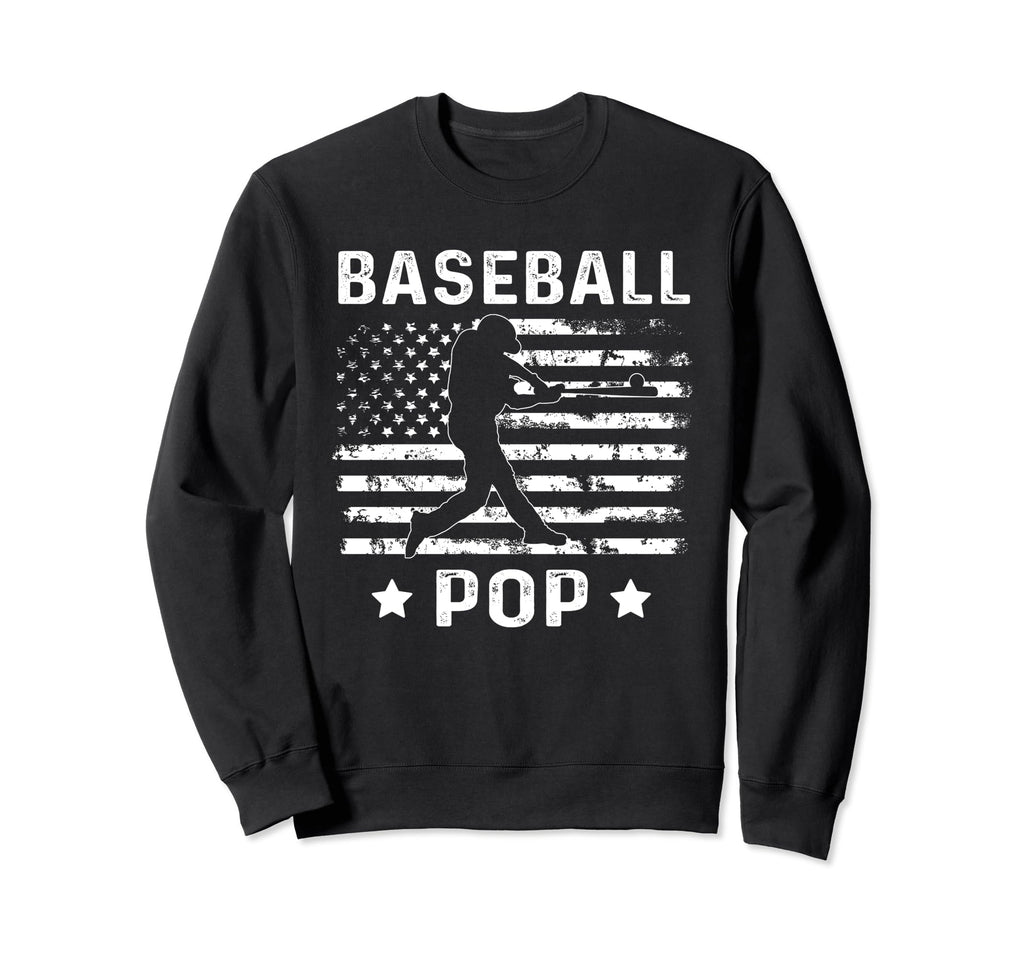 Baseball Pop Dad Usa Flag 4Th Sweatshirt - Aesthetic Graphic for Adults - T-Shirt, Sweatshirt, Hoodie
