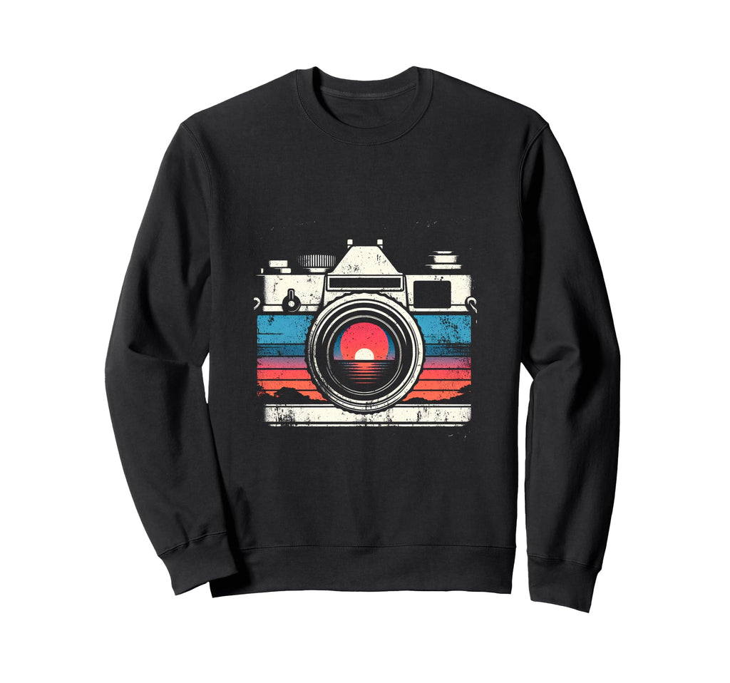 Camera Sunset T-Shirt - Minimalist Print for Adults - T-Shirt, Sweatshirt, Hoodie