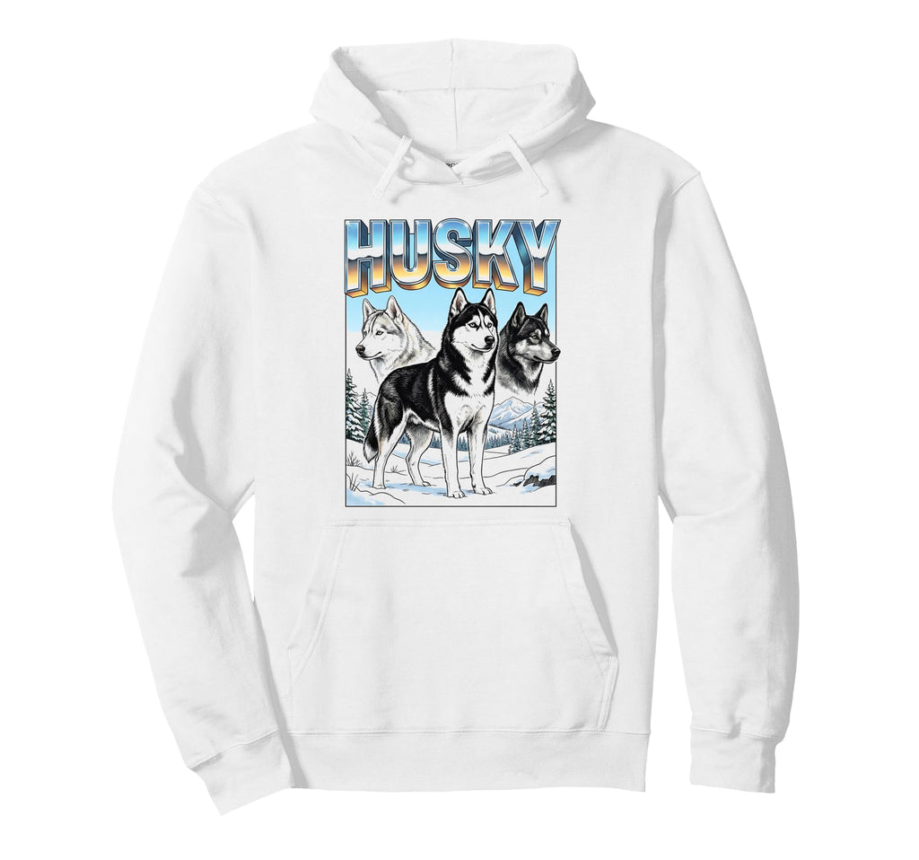 Husky 90S Dog Lover 80S Husky Owner Husky Hoodie - Aesthetic Graphic Unisex - T-Shirt, Sweatshirt, Hoodie