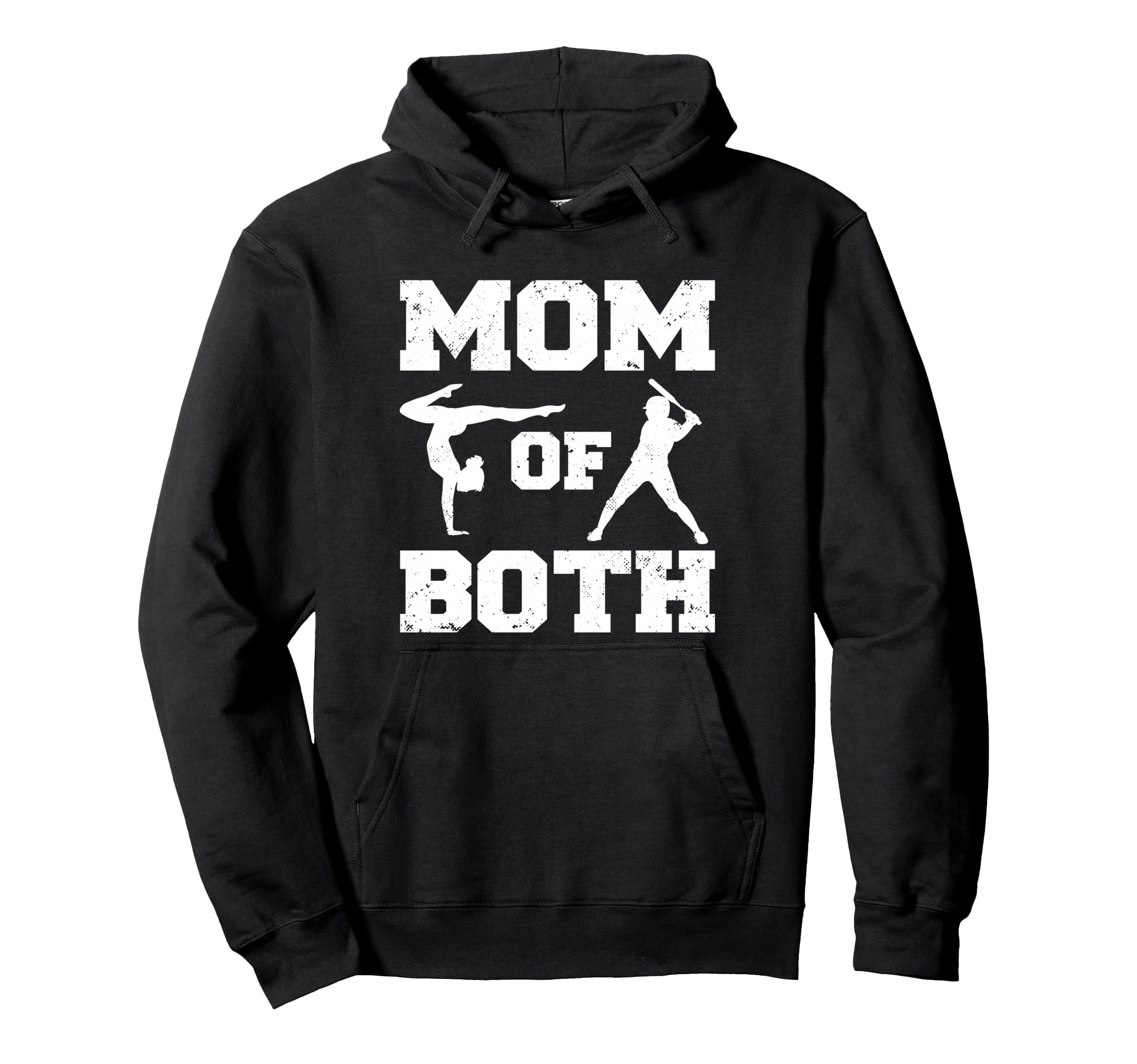 Mom Both Funny Baseball Gymnastics Hoodie - Fun Novelty Design Men Women - T-Shirt, Sweatshirt, Hoodie