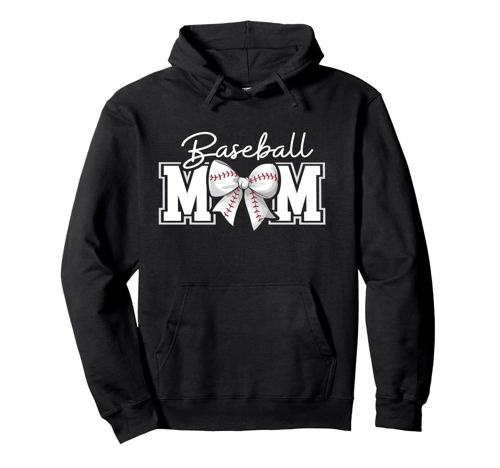 Baseball Coquette Bow Baseball Mom Hoodie - Custom Art Print Men Women - T-Shirt, Sweatshirt, Hoodie