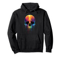 Color Explosion Melting Skull Aesthetic Hoodie - Fun Novelty Design Unisex - T-Shirt, Sweatshirt, Hoodie