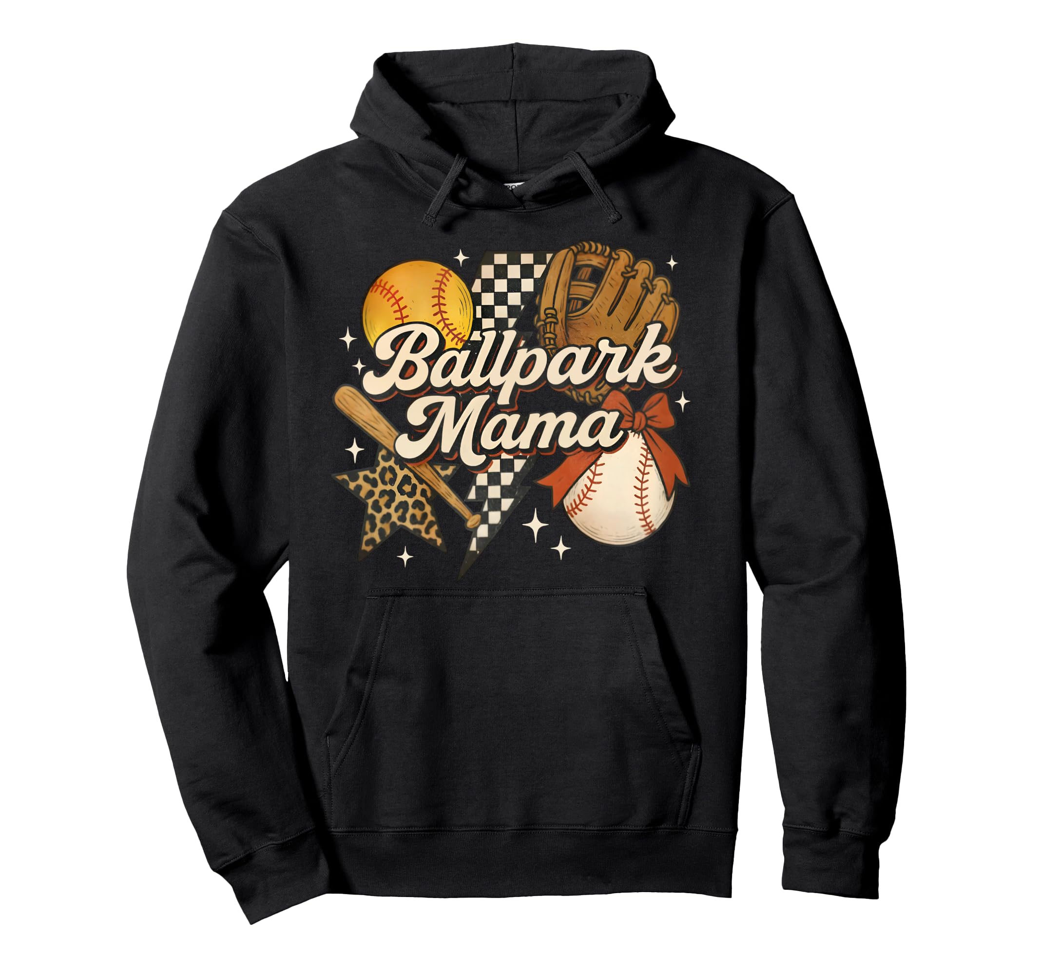 Ballpark Mama Baseball Mommy Game Day Hoodie - Custom Art Print for Adults - T-Shirt, Sweatshirt, Hoodie