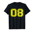 Number 08 Eight Varsity Distressed T-Shirt - Aesthetic Graphic for Adults - T-Shirt, Sweatshirt, Hoodie