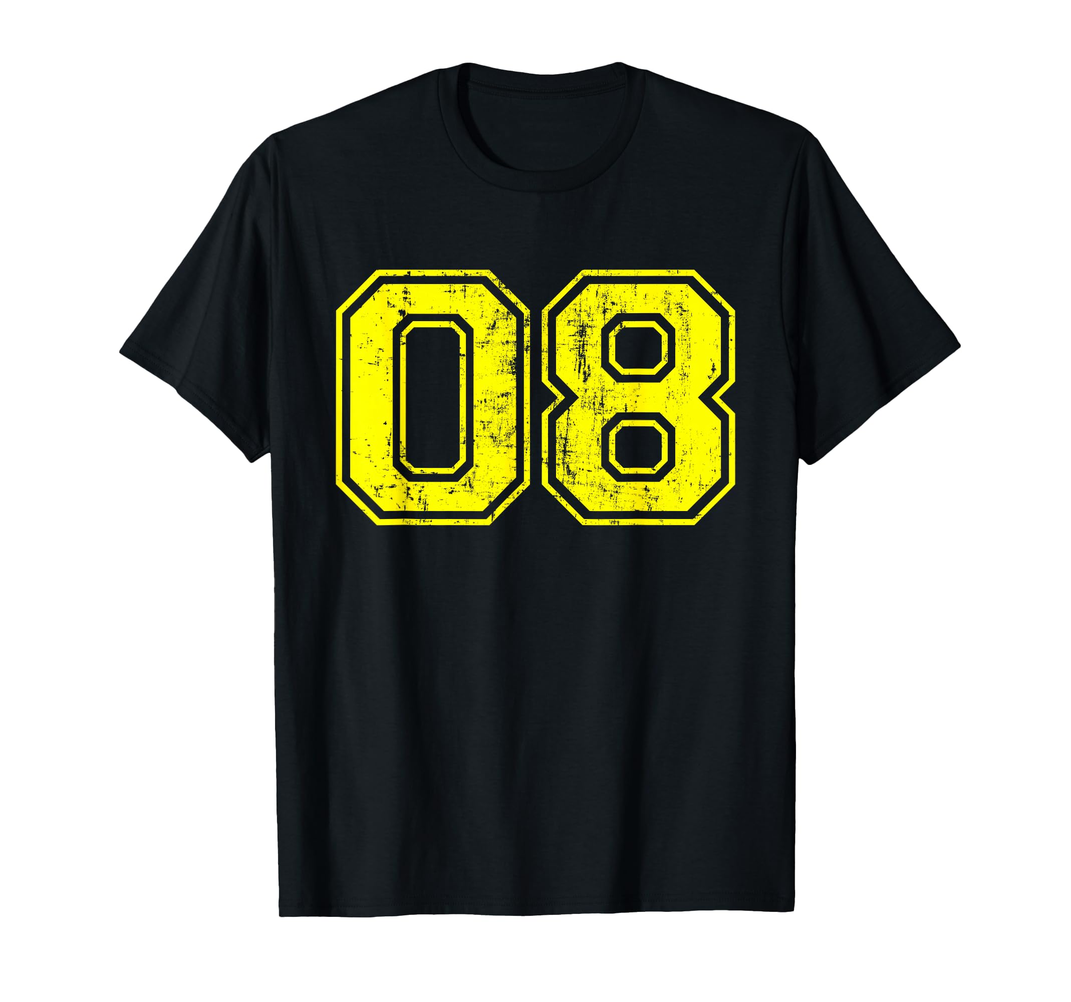 Number 08 Eight Varsity Distressed T-Shirt - Aesthetic Graphic for Adults - T-Shirt, Sweatshirt, Hoodie