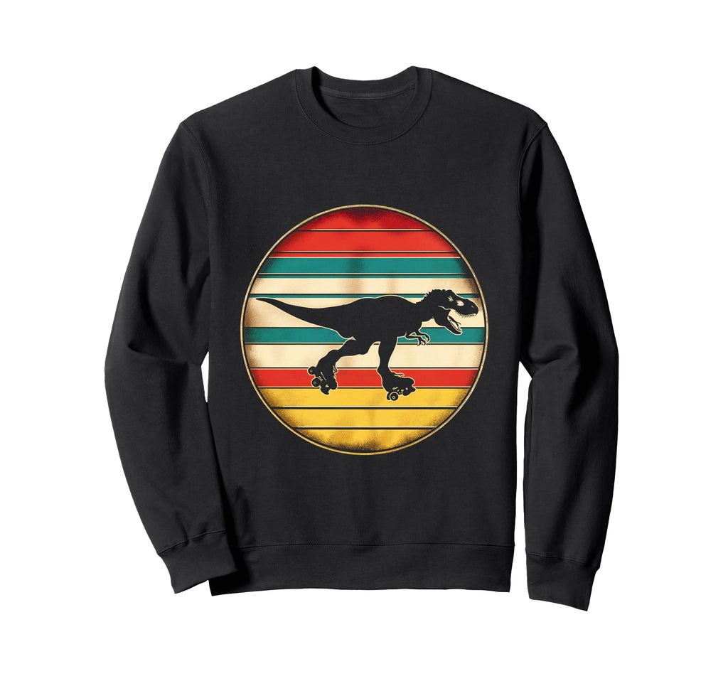Roller Skate Dinosaur Sweatshirt - Minimalist Print for Adults - T-Shirt, Sweatshirt, Hoodie