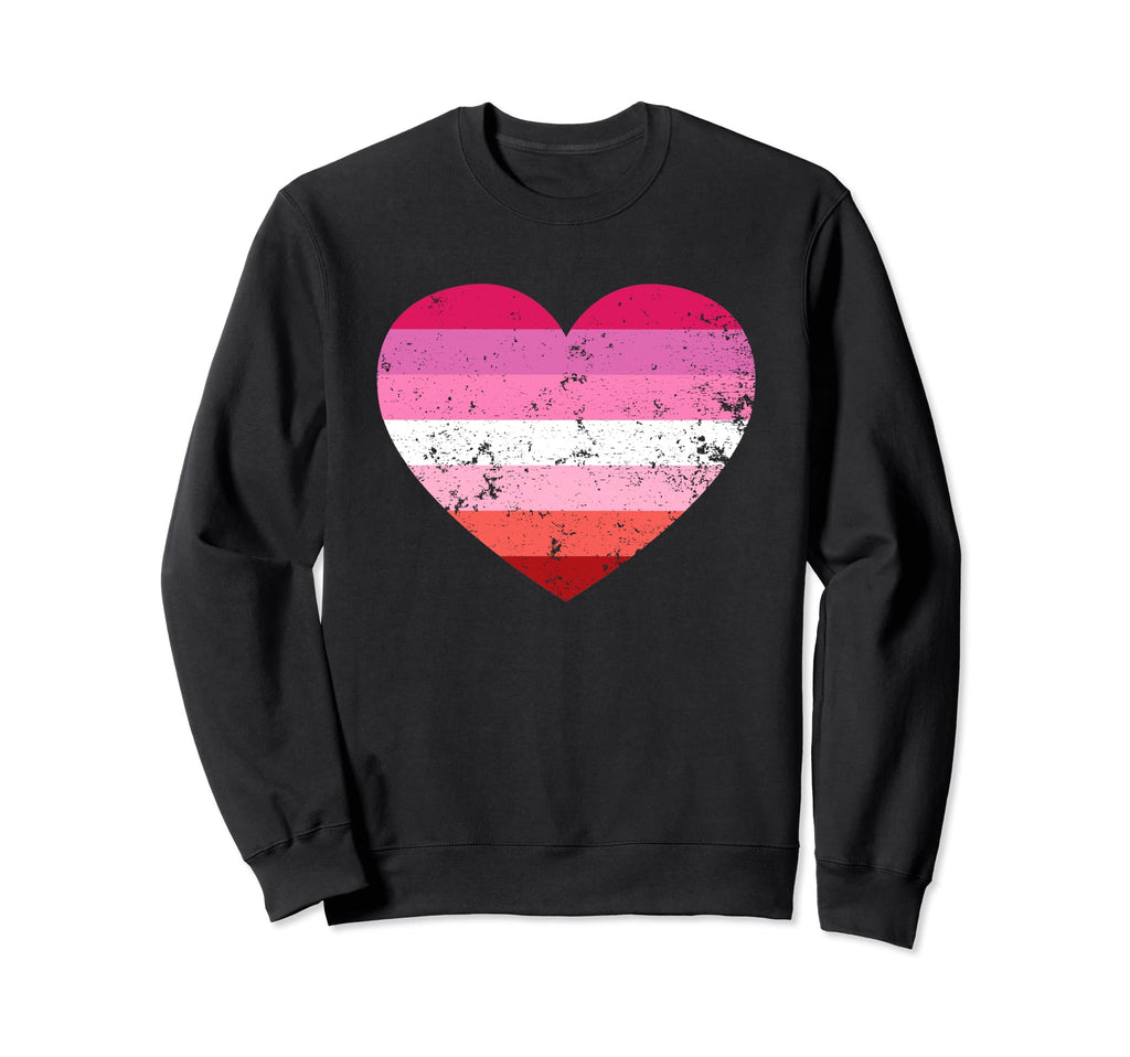 Lesbian Lgbt Distressed Heart Gay Sweatshirt - Streetwear Style for Adults - T-Shirt, Sweatshirt, Hoodie
