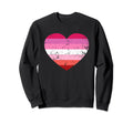 Lesbian Lgbt Distressed Heart Gay Sweatshirt - Streetwear Style for Adults - T-Shirt, Sweatshirt, Hoodie