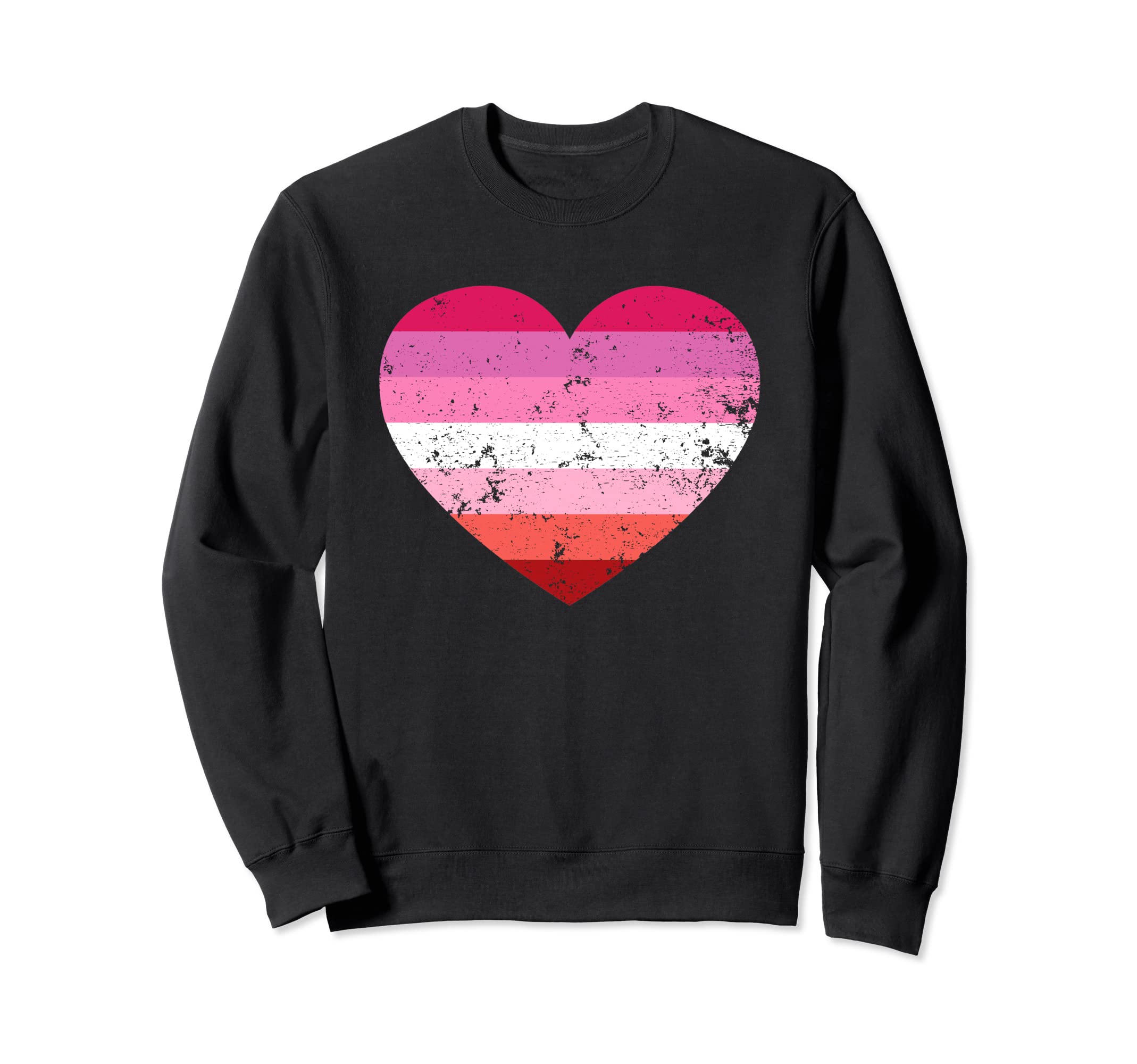Lesbian Lgbt Distressed Heart Gay Sweatshirt - Streetwear Style for Adults - T-Shirt, Sweatshirt, Hoodie