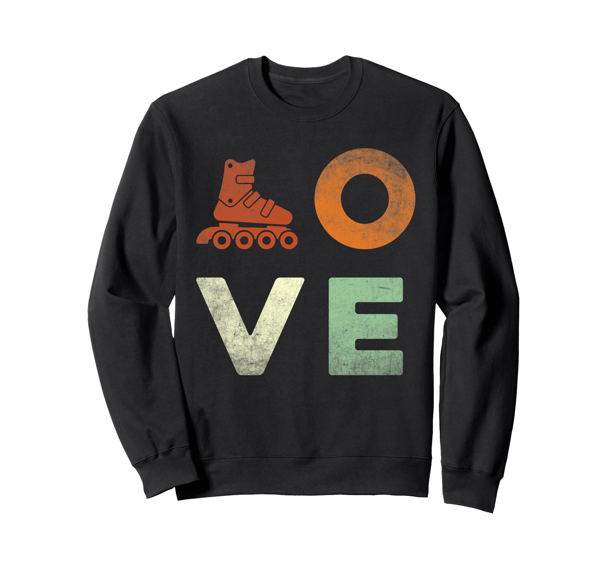 Word Love Rollerskates Skating Sweatshirt - Custom Art Print Men Women - T-Shirt, Sweatshirt, Hoodie