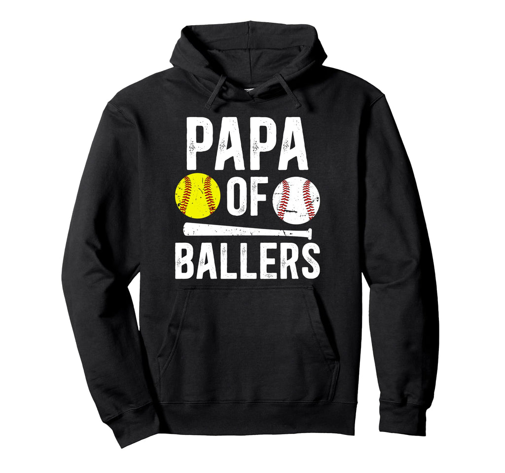 Papa Ballers Proud Baseball Softball Hoodie - Streetwear Style Men Women - T-Shirt, Sweatshirt, Hoodie