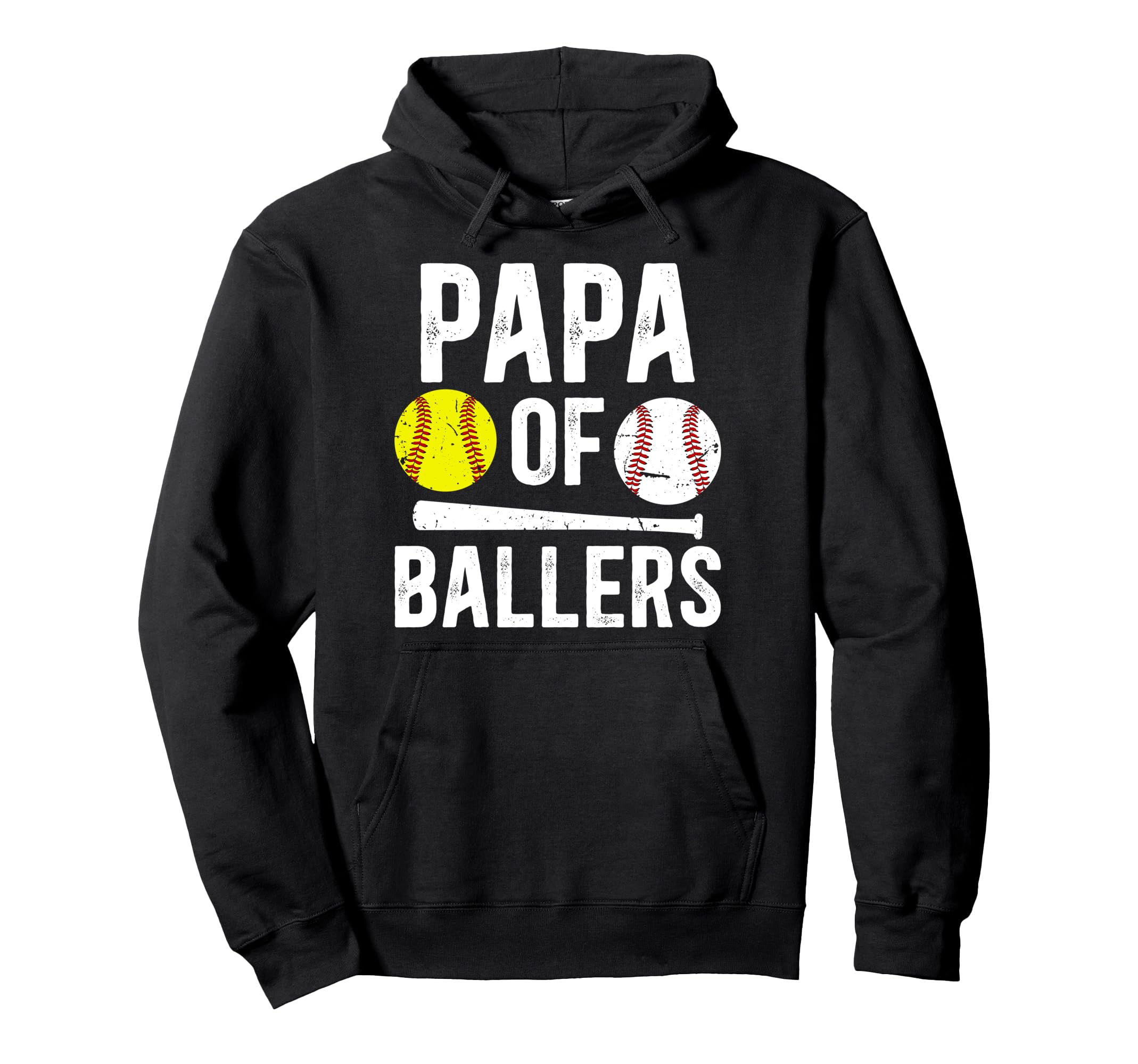 Papa Ballers Proud Baseball Softball Hoodie - Streetwear Style Men Women - T-Shirt, Sweatshirt, Hoodie
