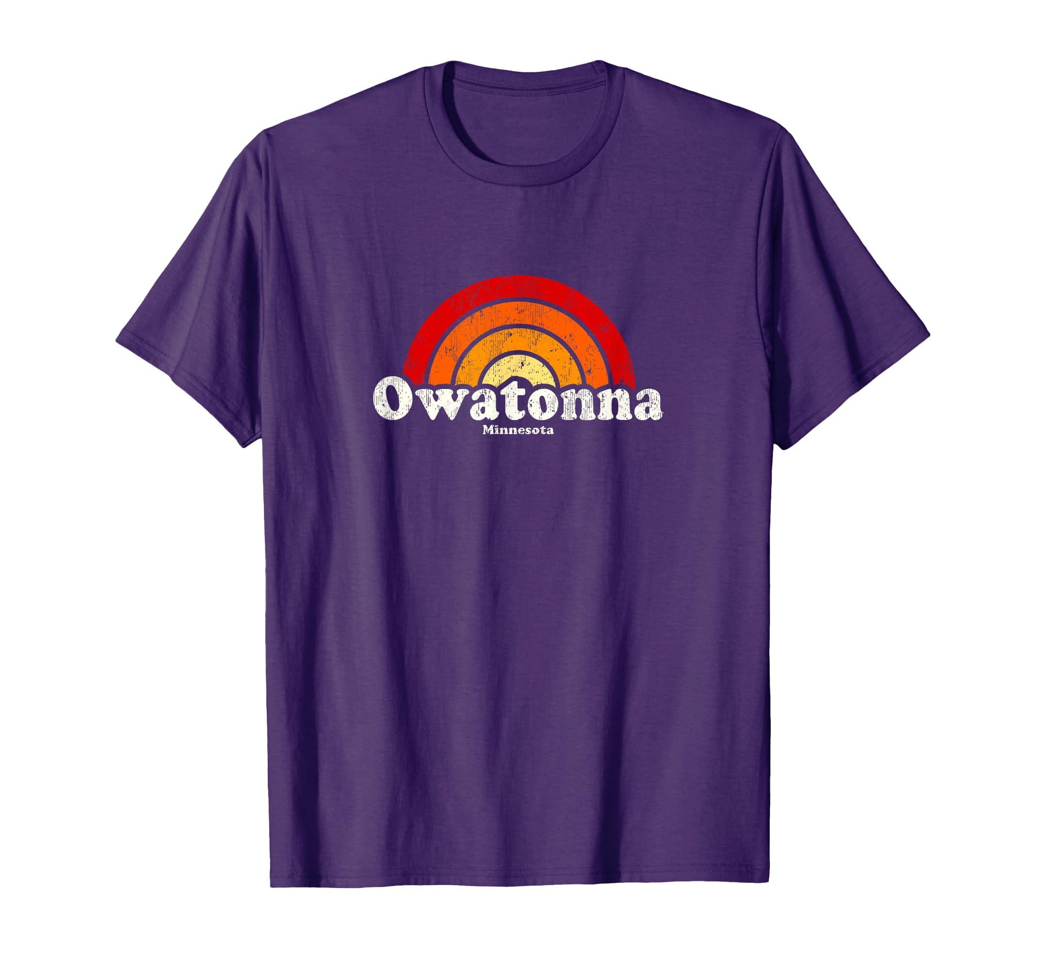 Owatonna Minnesota Mn 70S Rainbow T-Shirt - Unique Graphic Unisex - T-Shirt, Sweatshirt, Hoodie