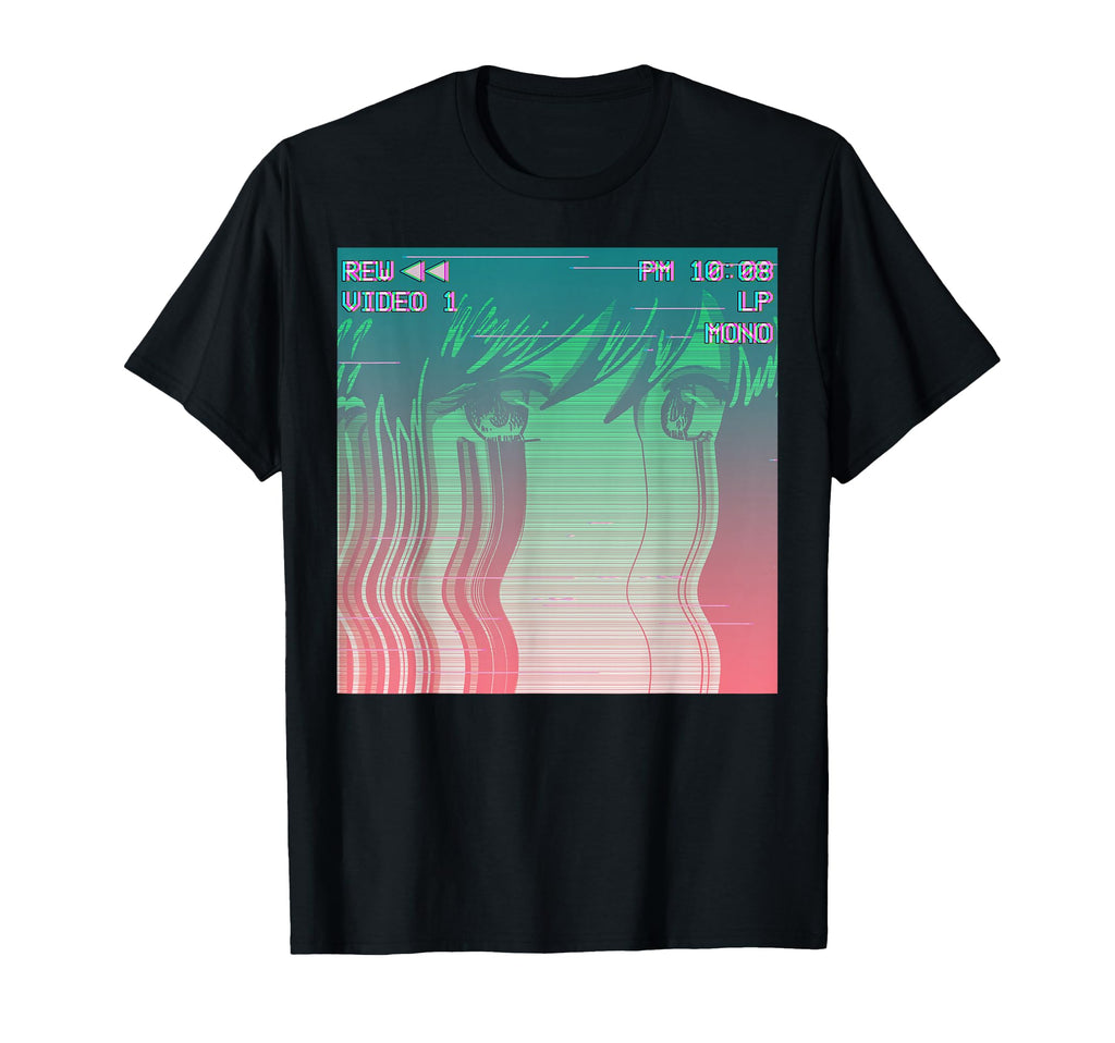 Vaporwave Aesthetic Anime Eyes T-Shirt - Minimalist Print Men Women - T-Shirt, Sweatshirt, Hoodie