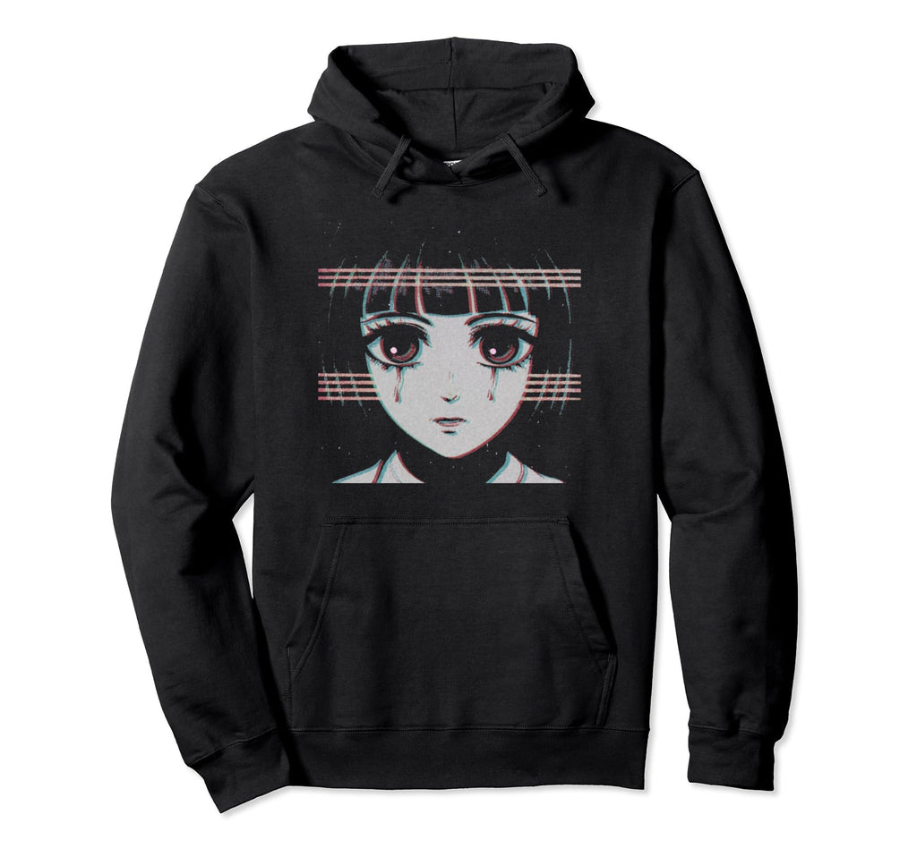 Synthwave Vaporwave Aesthetic Sad Anime Hoodie - Trendy Graphic for Adults - T-Shirt, Sweatshirt, Hoodie