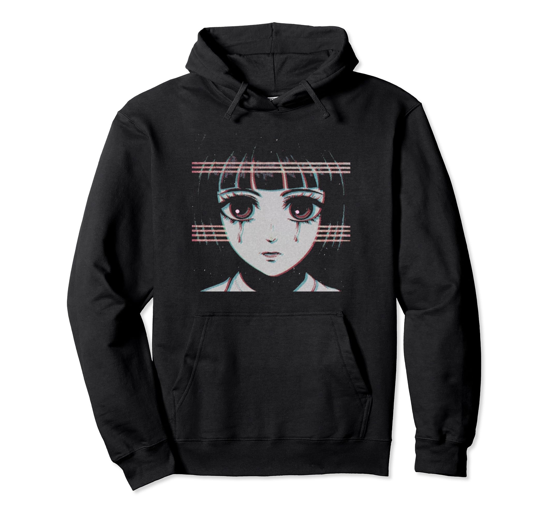 Synthwave Vaporwave Aesthetic Sad Anime Hoodie - Trendy Graphic for Adults - T-Shirt, Sweatshirt, Hoodie
