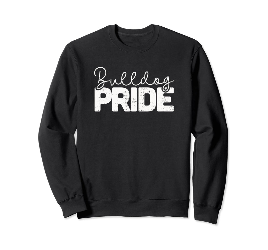 Bulldog Pride Distressed Sweatshirt - Fun Novelty Design for Adults - T-Shirt, Sweatshirt, Hoodie