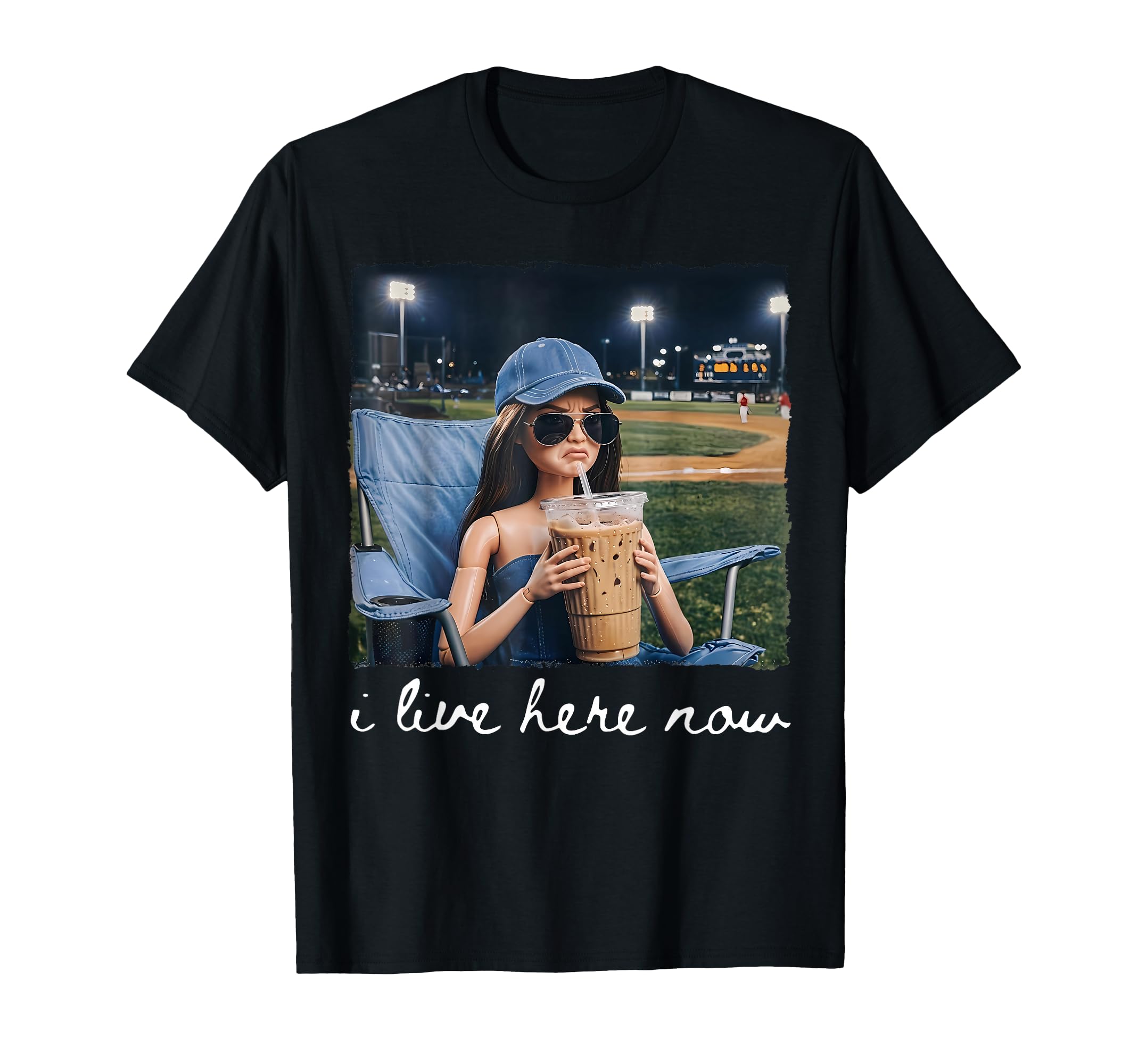 I Live Here Now Funny Ballfield Baseball T-Shirt - Unique Graphic Unisex - T-Shirt, Sweatshirt, Hoodie