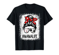 Bleached Mama Life Soccer Messy Bun T-Shirt - Trendy Graphic for Adults - T-Shirt, Sweatshirt, Hoodie