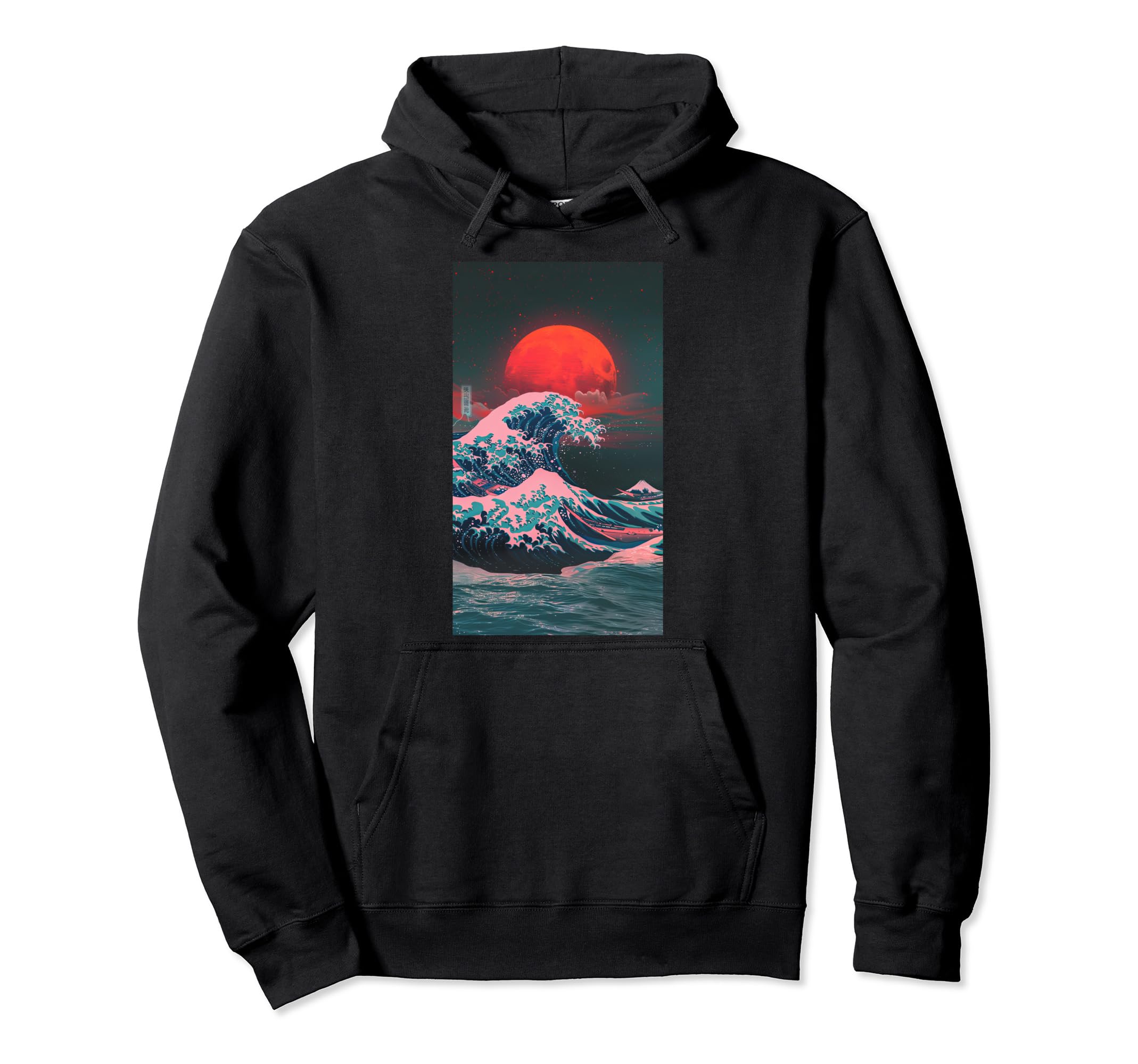 Great Wave Kanagawa Wave Japanese Hoodie - Novelty Apparel Unisex - T-Shirt, Sweatshirt, Hoodie