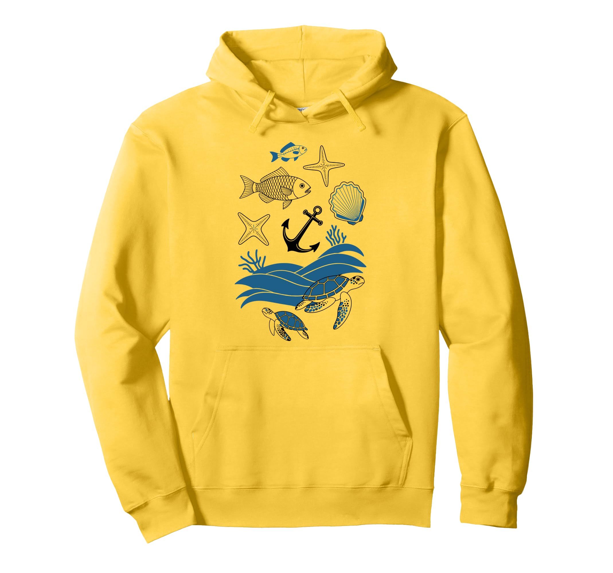 90S Fisherman Aesthetic Fish Beachy Hoodie - Custom Art Print Men Women - T-Shirt, Sweatshirt, Hoodie