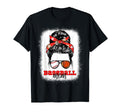 Baseball Mom Bleached Messy Bun T-Shirt - Casual Everyday Wear Unisex - T-Shirt, Sweatshirt, Hoodie
