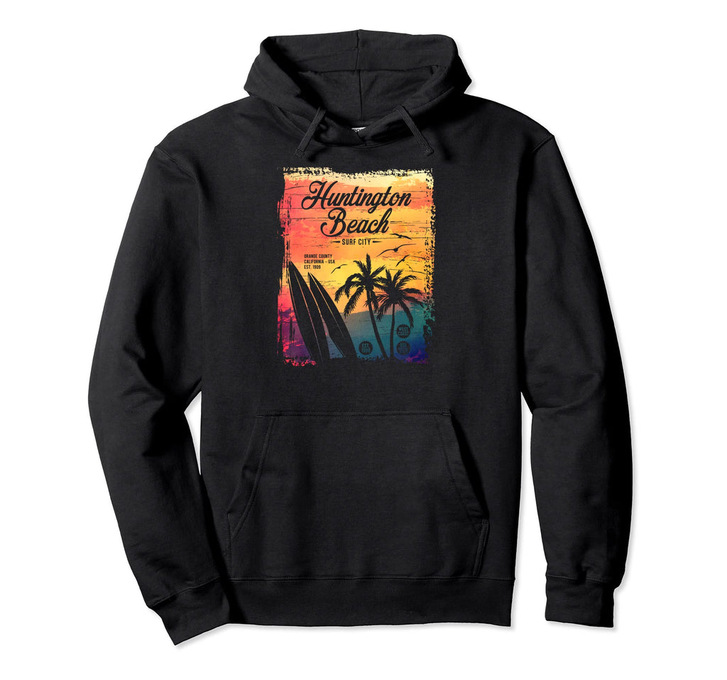 Huntington Beach Surf City California Hoodie - Fun Novelty Design Unisex - T-Shirt, Sweatshirt, Hoodie